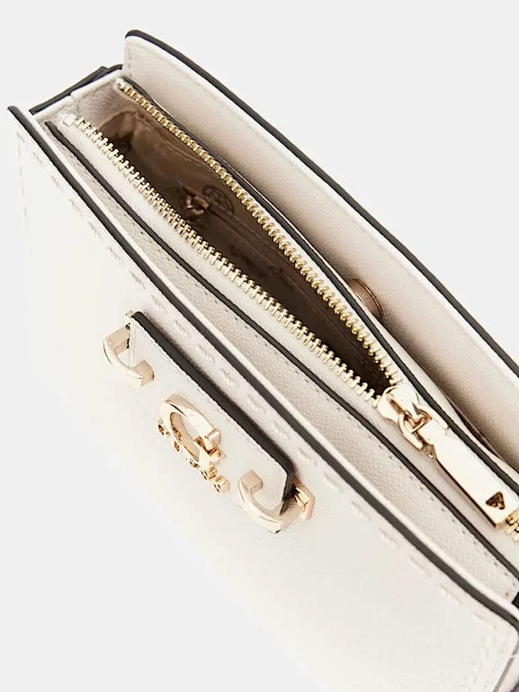 Guess Nastra Mını Crossbody Top Zıp Kadın Beyaz Mini Çanta HWBG9637720-OFF