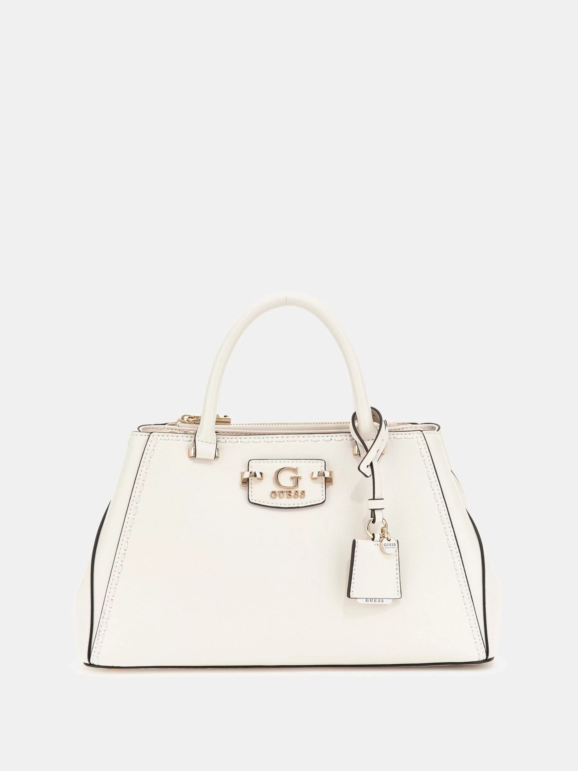 Guess Nastra Socıety Satchel Kadın Beyaz El Çantası HWBG9637060-OFF