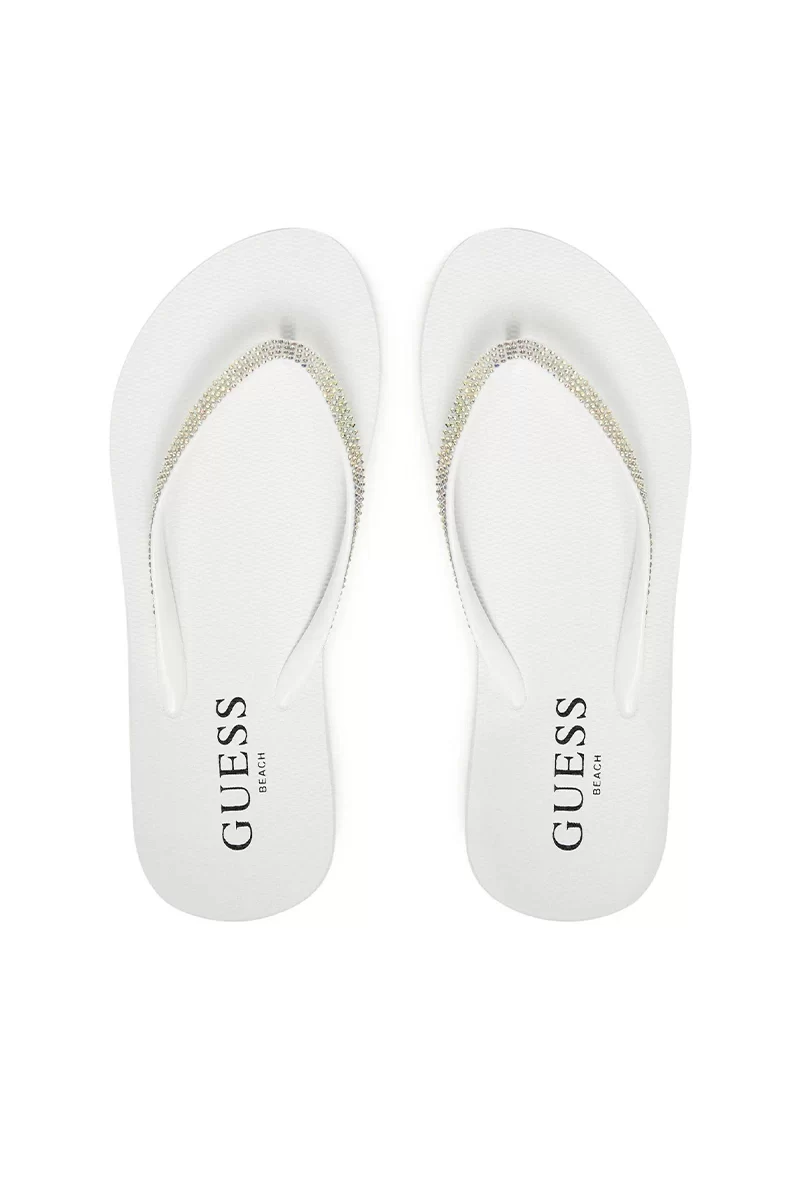 Guess Flıp Flop Rhınestone Kadın Beyaz Terlik E5GZ05BB00F-G011