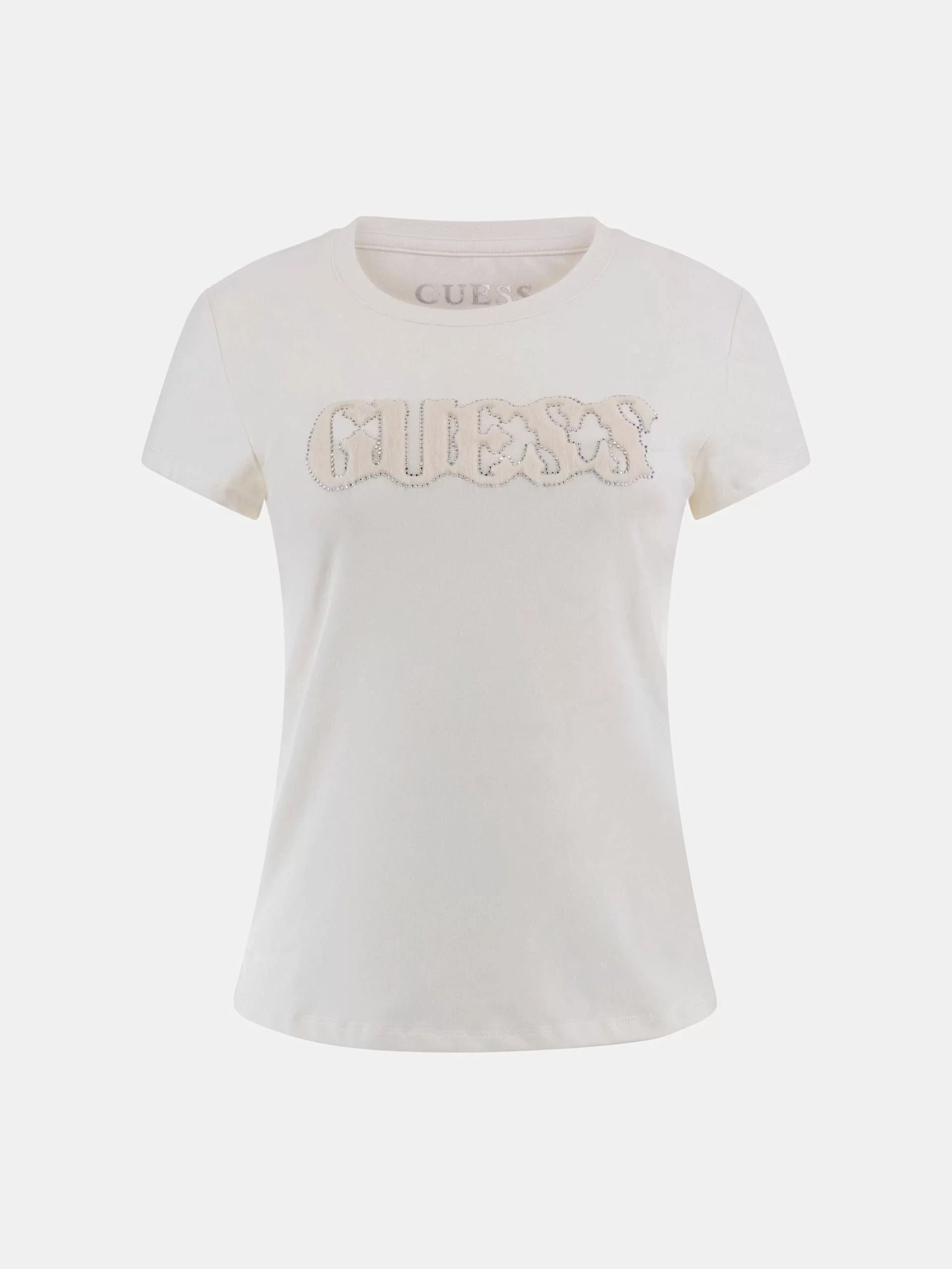 Guess Ss Pony Haır Logo R5 Tee Kadın Beyaz T-Shirt W5GI42J1314-G012