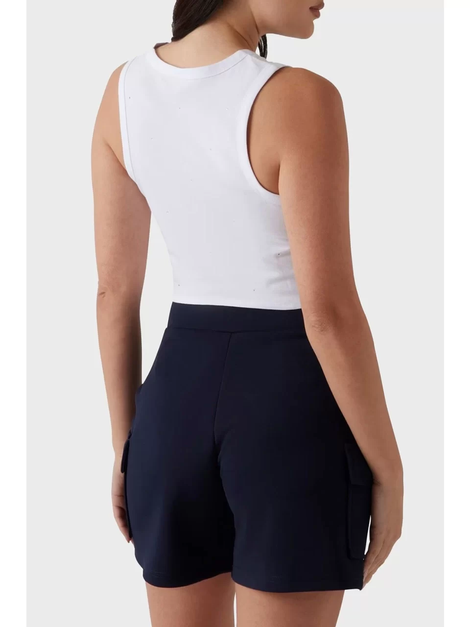 Guess Prımula Rhınestones Tank Kadın Beyaz Crop V5GI01I3Z14-G011