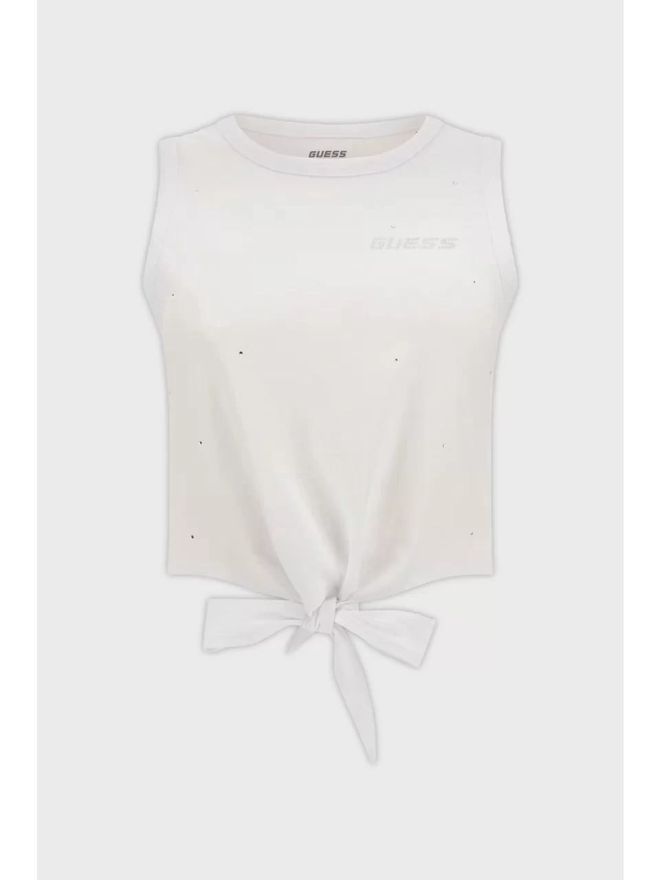 Guess Prımula Rhınestones Tank Kadın Beyaz Crop V5GI01I3Z14-G011