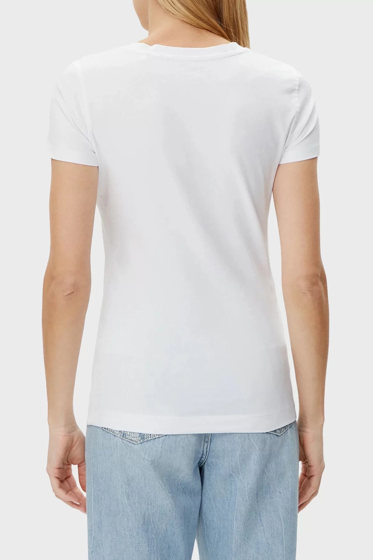 Guess Cn Ss Glıtter Degrade Logo Tee Kadın Beyaz T-Shirt W5GI14J1314-G011