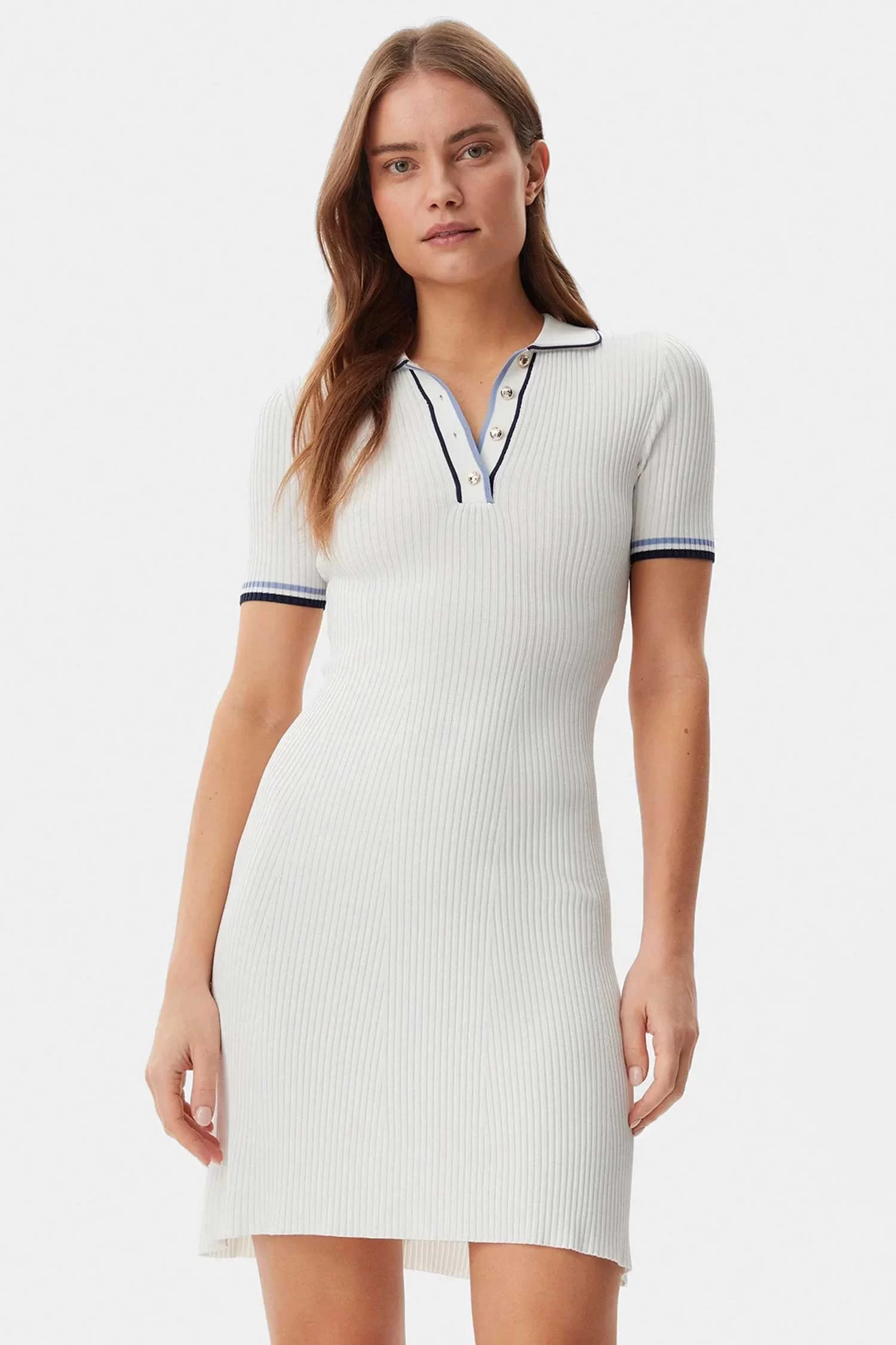 Guess Thalıa Polo Neck Ss Dress Swtr Kadın Beyaz Elbise W5GK84Z3L10-G012