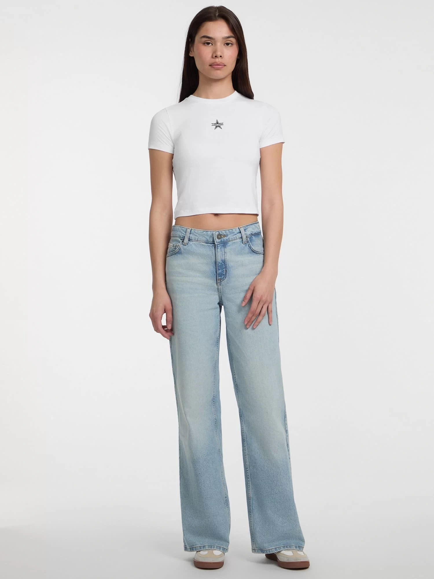 Guess jeans Gj Ss Cn Baby Emb Star Tee Kadın Beyaz T-Shirt W5GI38J1314-G011