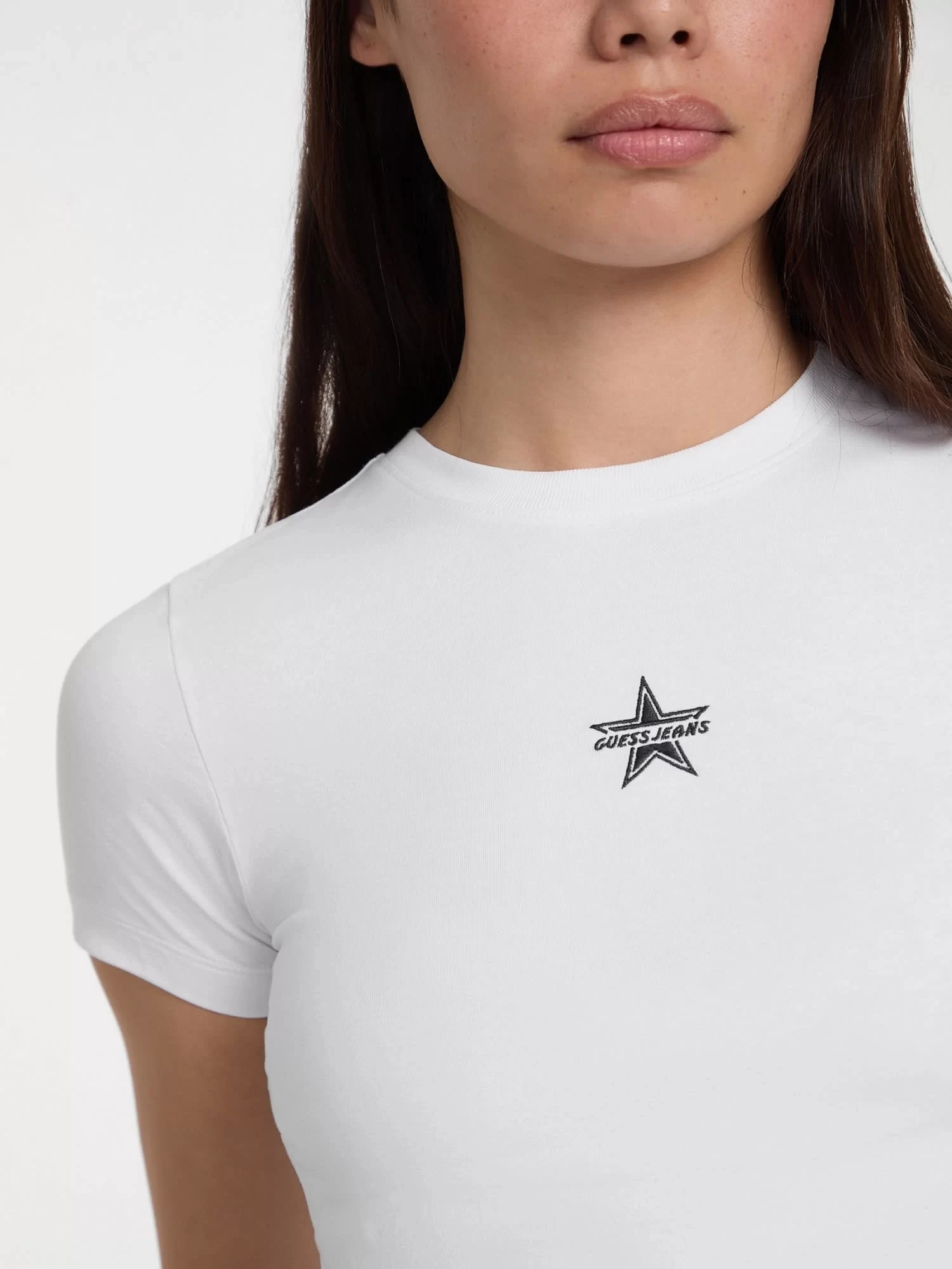 Guess jeans Gj Ss Cn Baby Emb Star Tee Kadın Beyaz T-Shirt W5GI38J1314-G011