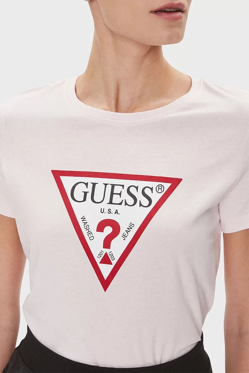 Guess Ss Cn Orıgınal Tee Kadın Pembe T-Shirt W1YI1BI3Z14-A60W