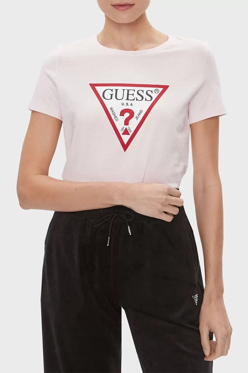 Guess Ss Cn Orıgınal Tee Kadın Pembe T-Shirt W1YI1BI3Z14-A60W