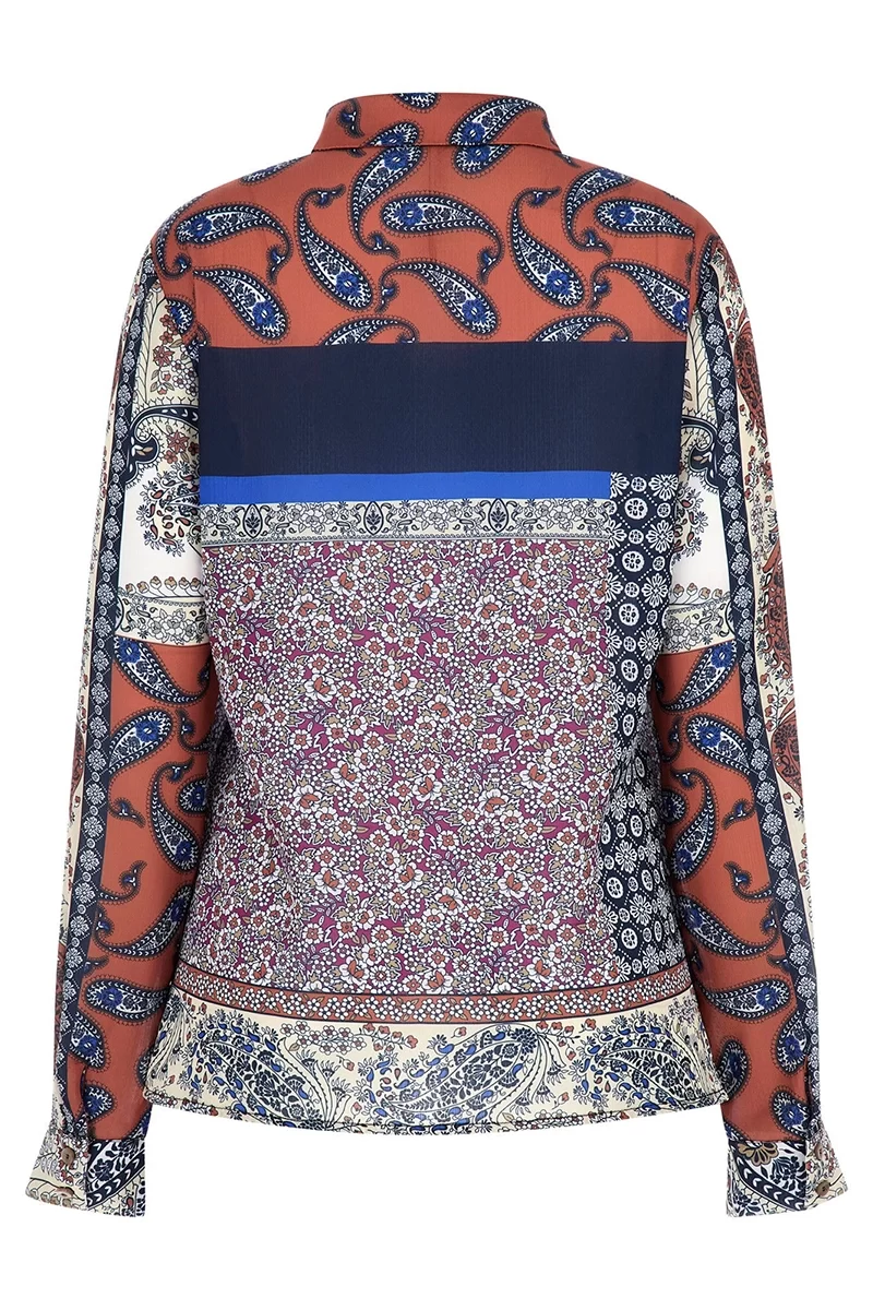 Guess Ls Georgıe Placed Prınt Shırt Kadın Çok Renkli Gömlek W4BH89WFQM2-P55Z