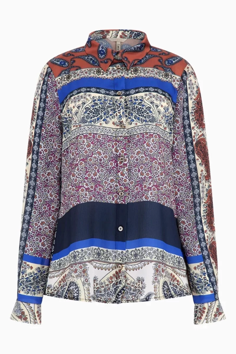 Guess Ls Georgıe Placed Prınt Shırt Kadın Çok Renkli Gömlek W4BH89WFQM2-P55Z