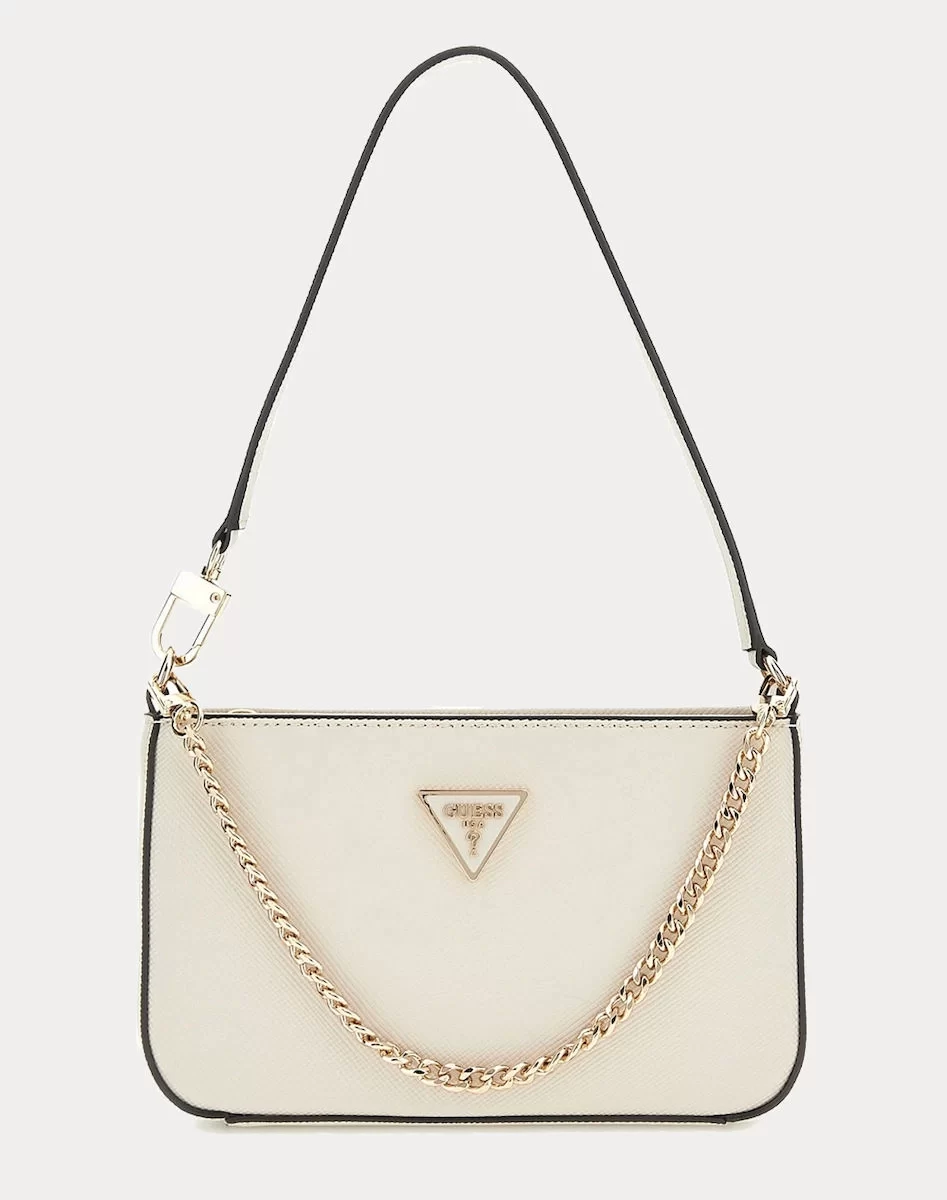 Guess Kadın Ekru Noelle Mini Üstten Fermuarlı Omuz Çantası