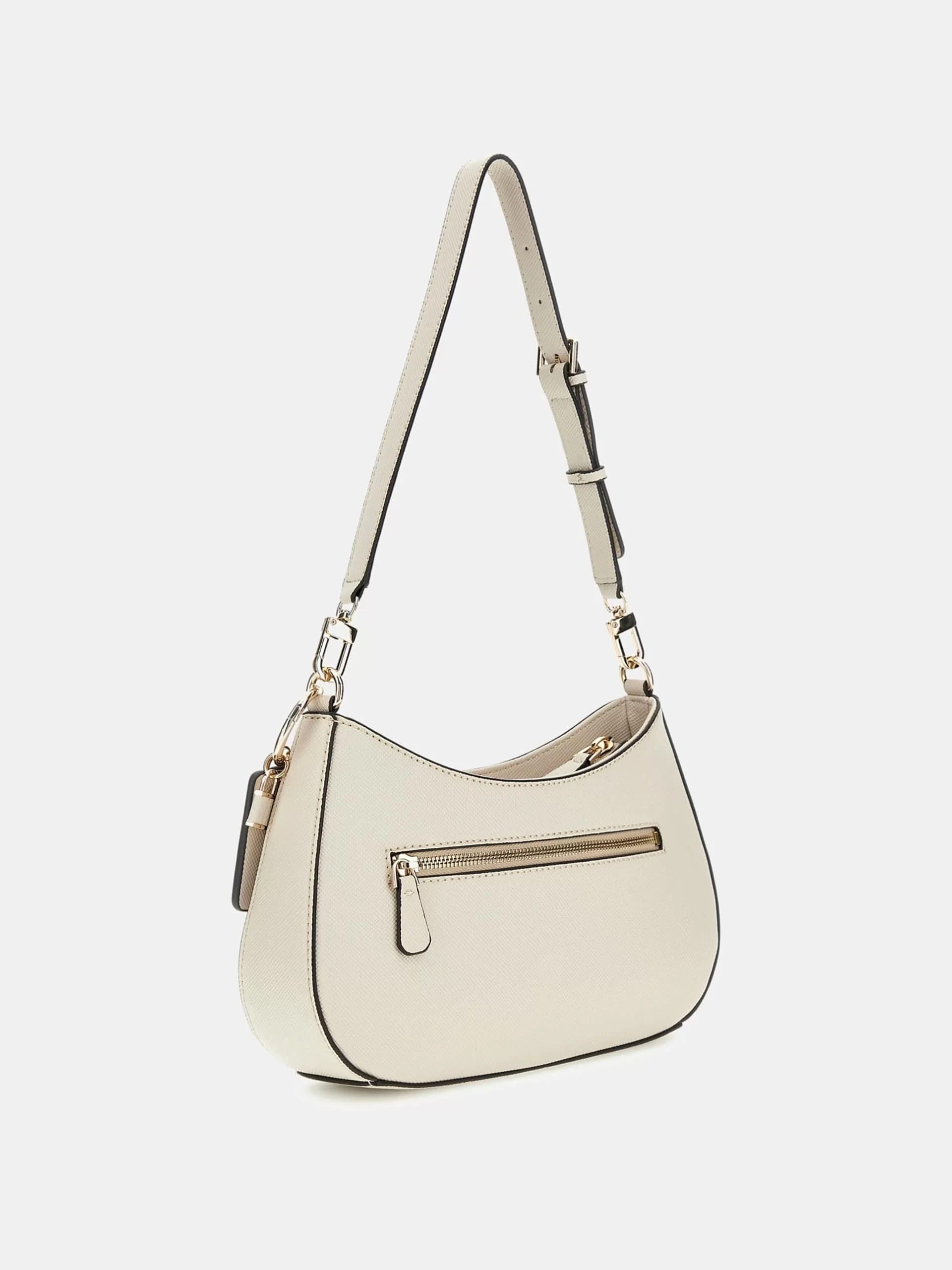Guess Kadın Ekru Noelle Üstten Fermuarlı Omuz Çantası