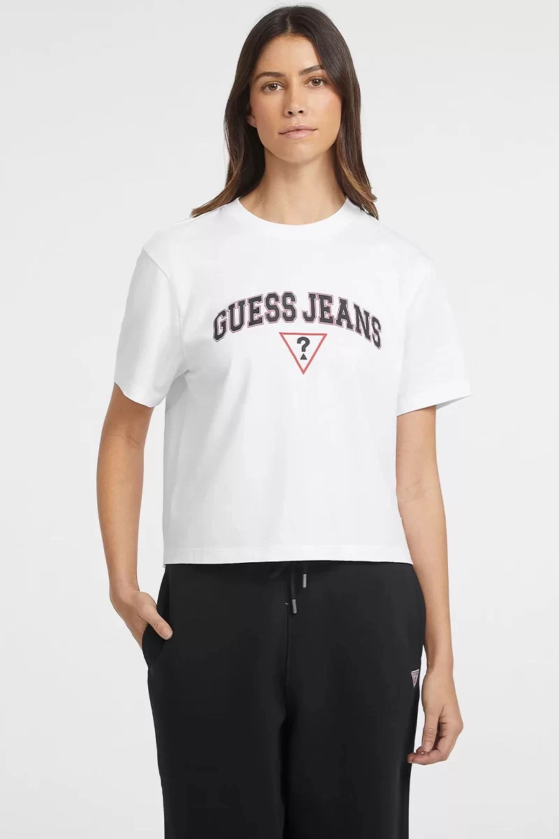 Guess jeans Gj Ss Cn Boxy Guess Jeans Tee Kadın Beyaz T-Shirt W4YI06K8HM0-G011