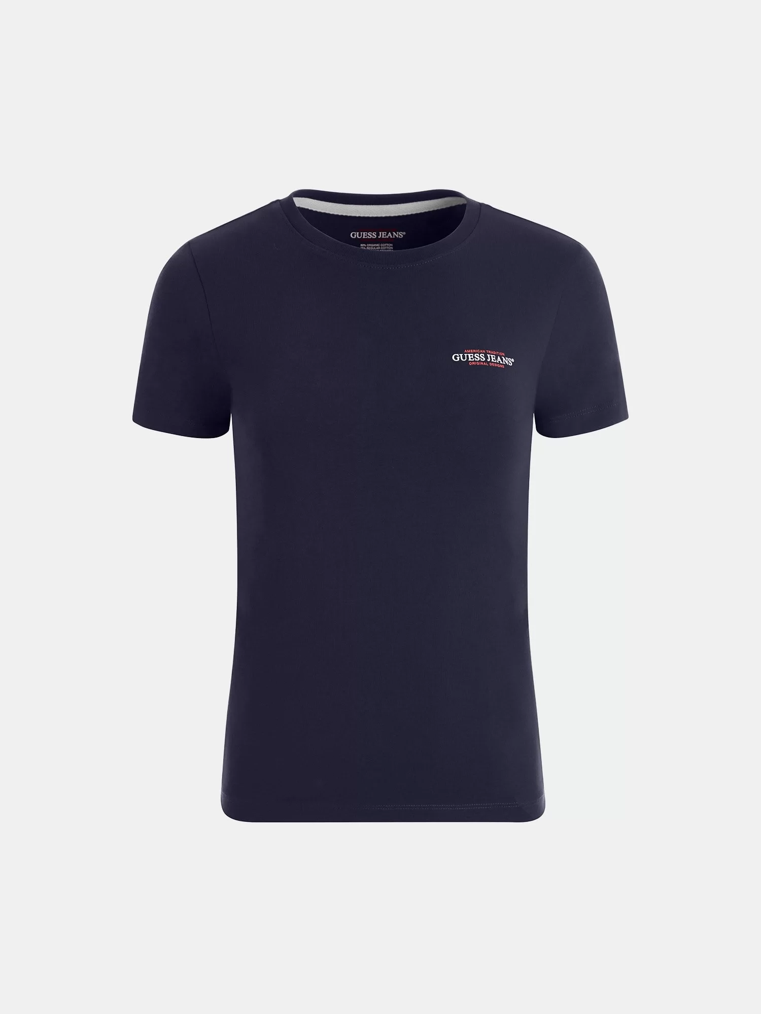 Guess Kadın Classic Mini Üçgen Logolu Siyah T-Shirt