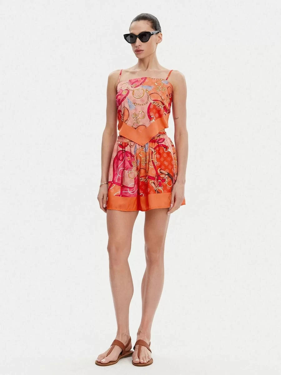 Guess Scarf Tank Top Kadın Çok Renkli Bluz E5GH02WH4V0-P34K