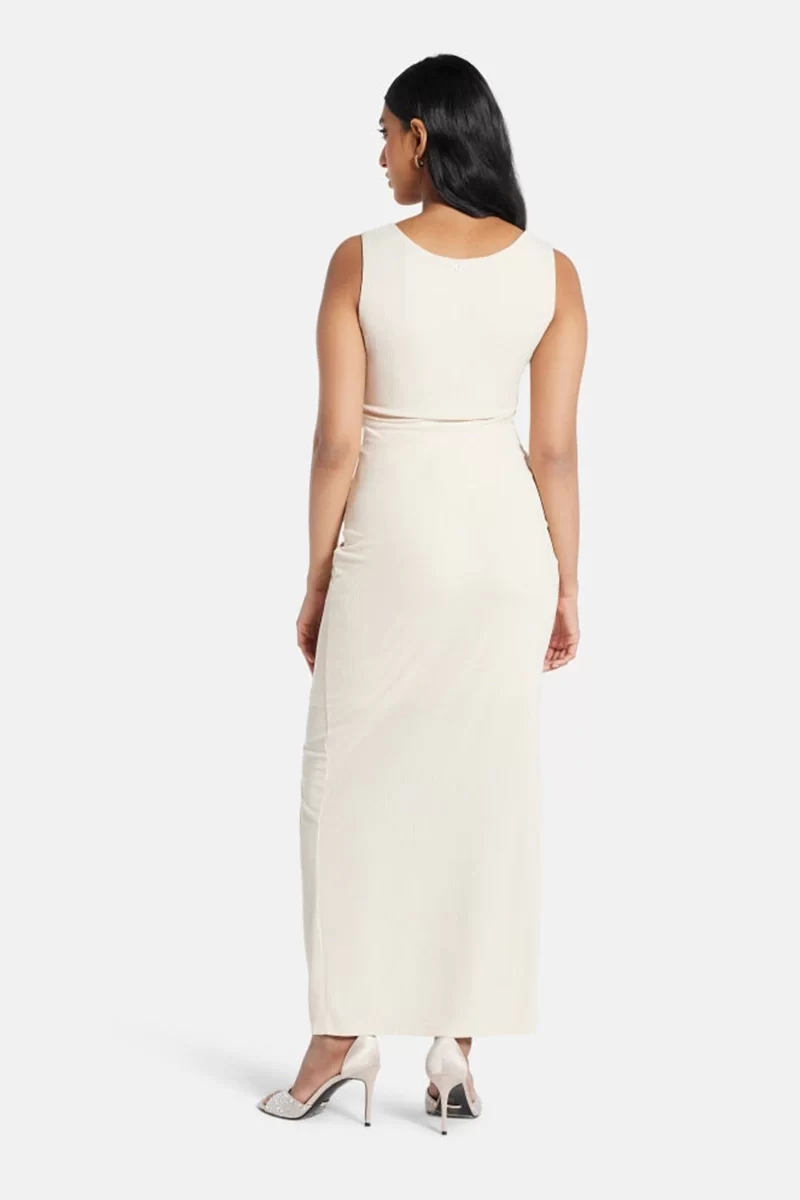 Guess Aımee Ss Jewel Drap Top Kadın Ekru Bluz W5GP22KAQL2-A60P