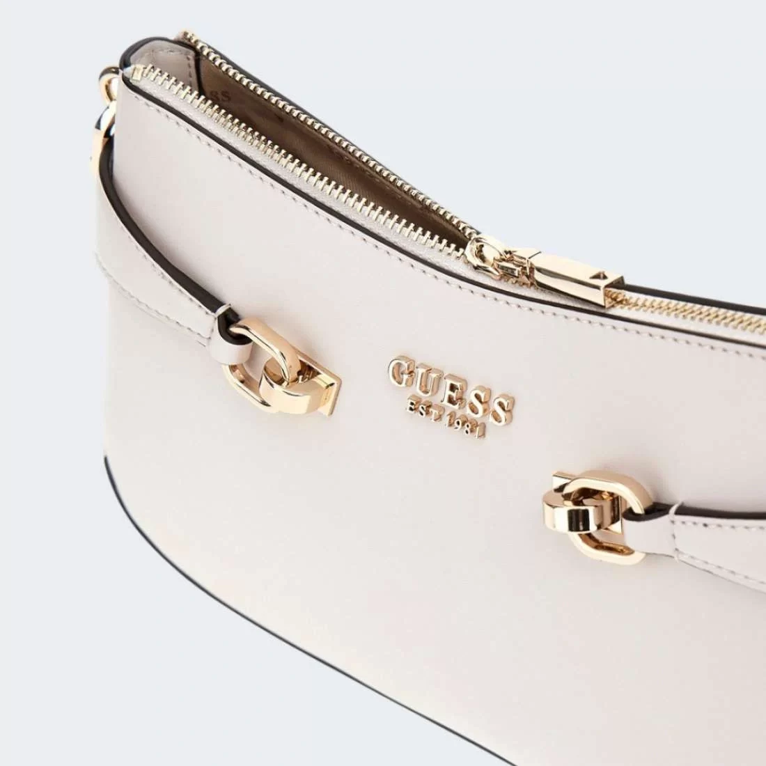 Guess Kadın Ekru Lorelei Üstten Fermuarlı Omuz Çantası