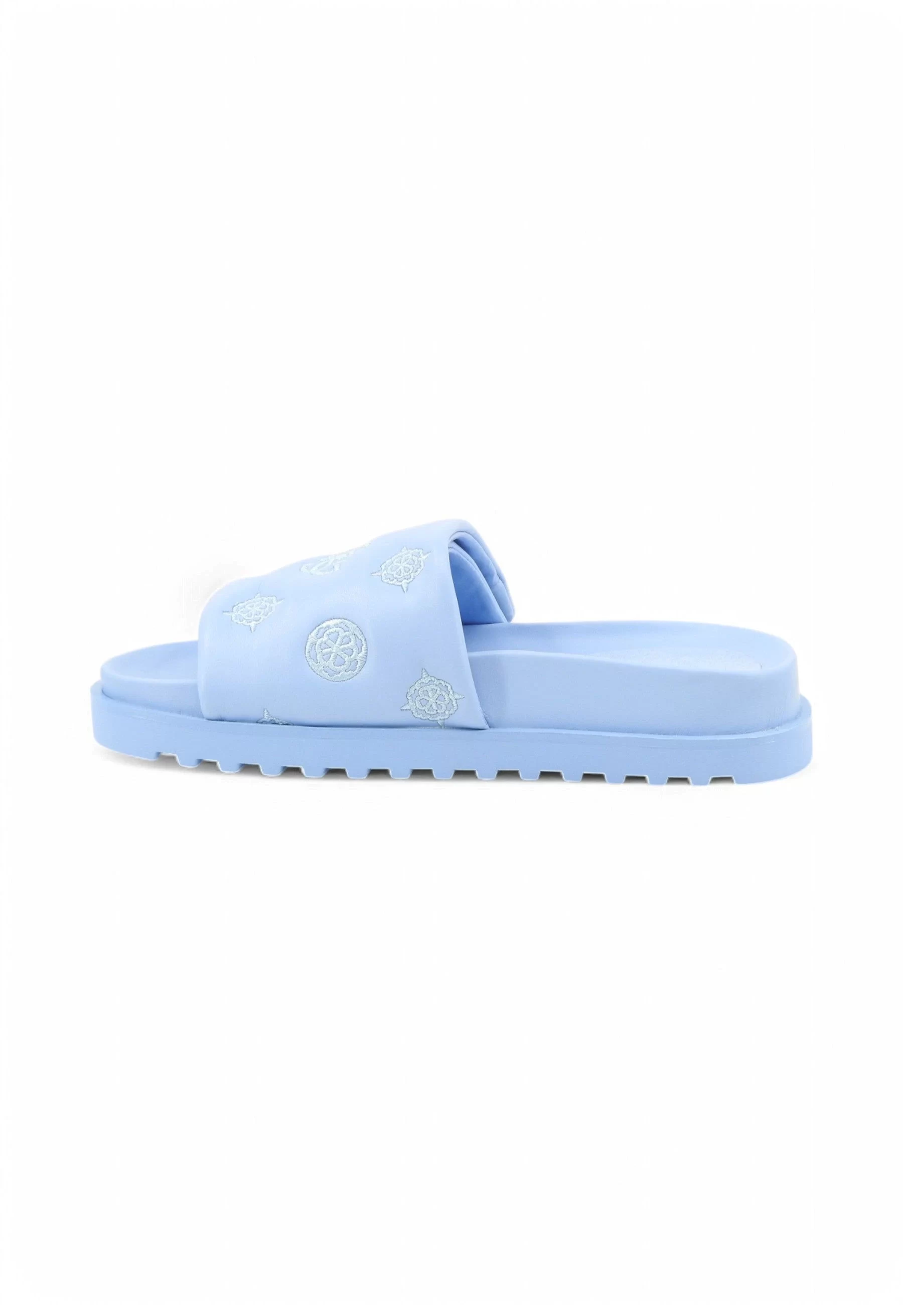 Guess Kadın Fabio 4G ve Peony Logolu Mavi Terlik