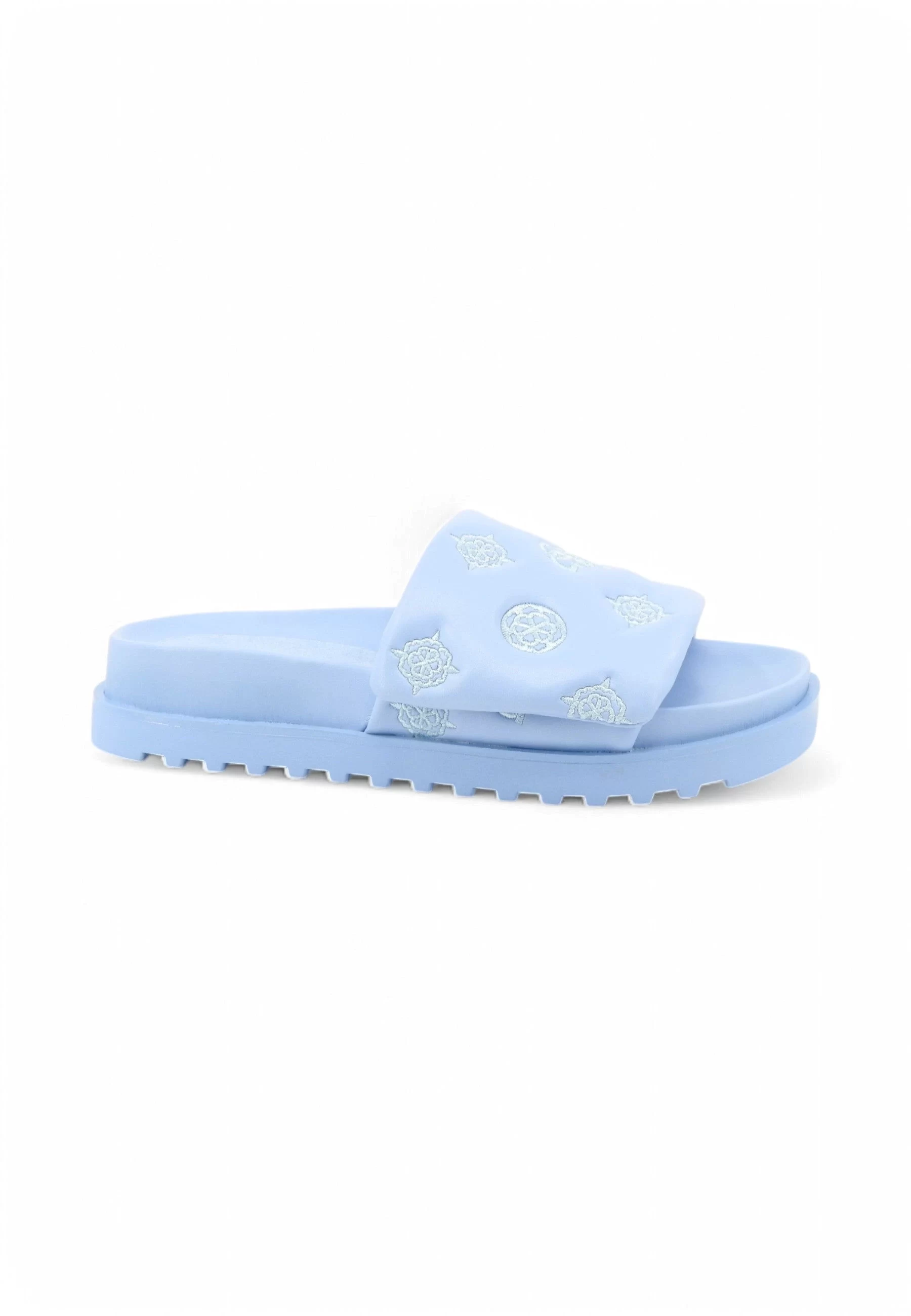 Guess Kadın Fabio 4G ve Peony Logolu Mavi Terlik