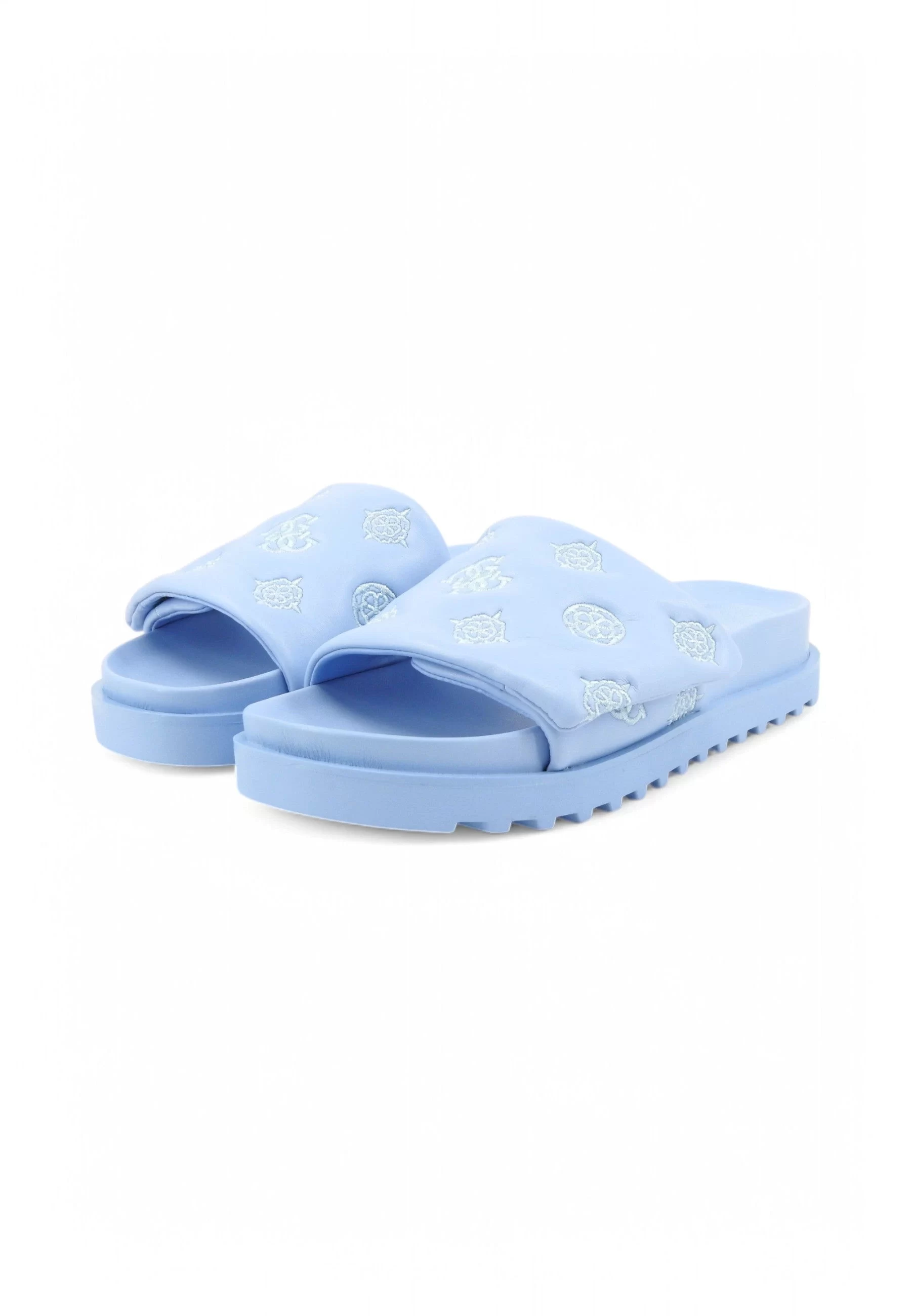 Guess Kadın Fabio 4G ve Peony Logolu Mavi Terlik