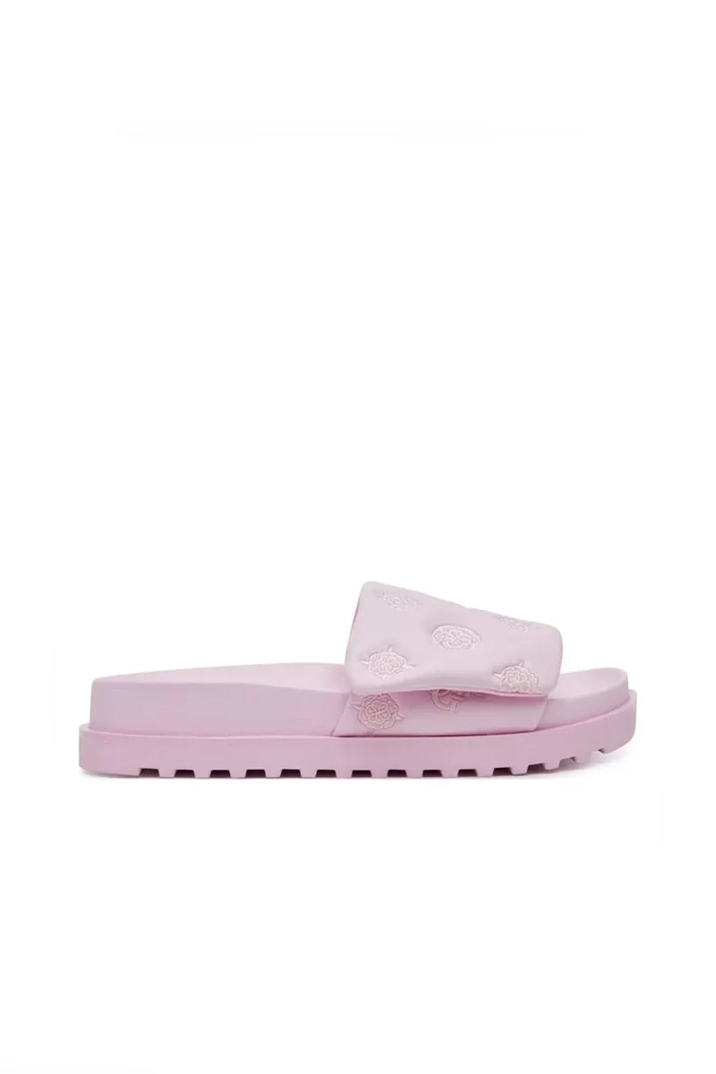 Guess Kadın Fabio 4G ve Peony Logolu Pembe Terlik