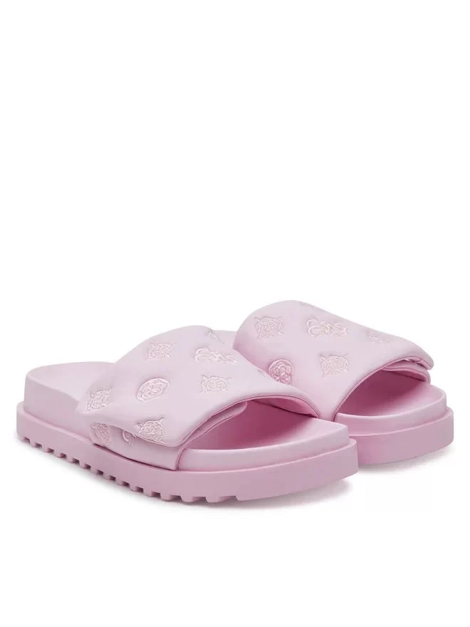 Guess Kadın Fabio 4G ve Peony Logolu Pembe Terlik