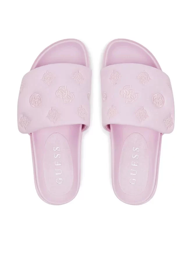 Guess Kadın Fabio 4G ve Peony Logolu Pembe Terlik