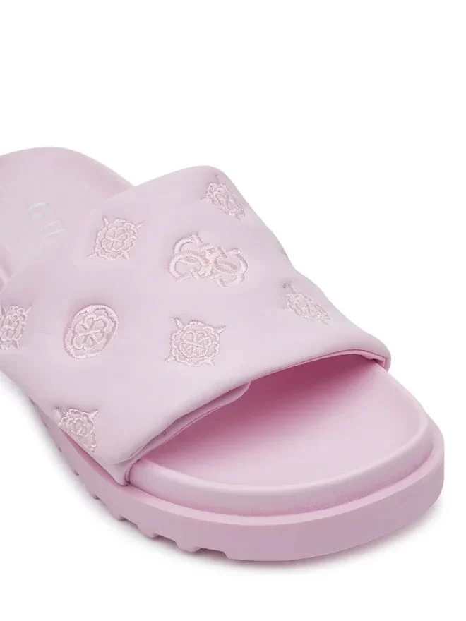 Guess Kadın Fabio 4G ve Peony Logolu Pembe Terlik