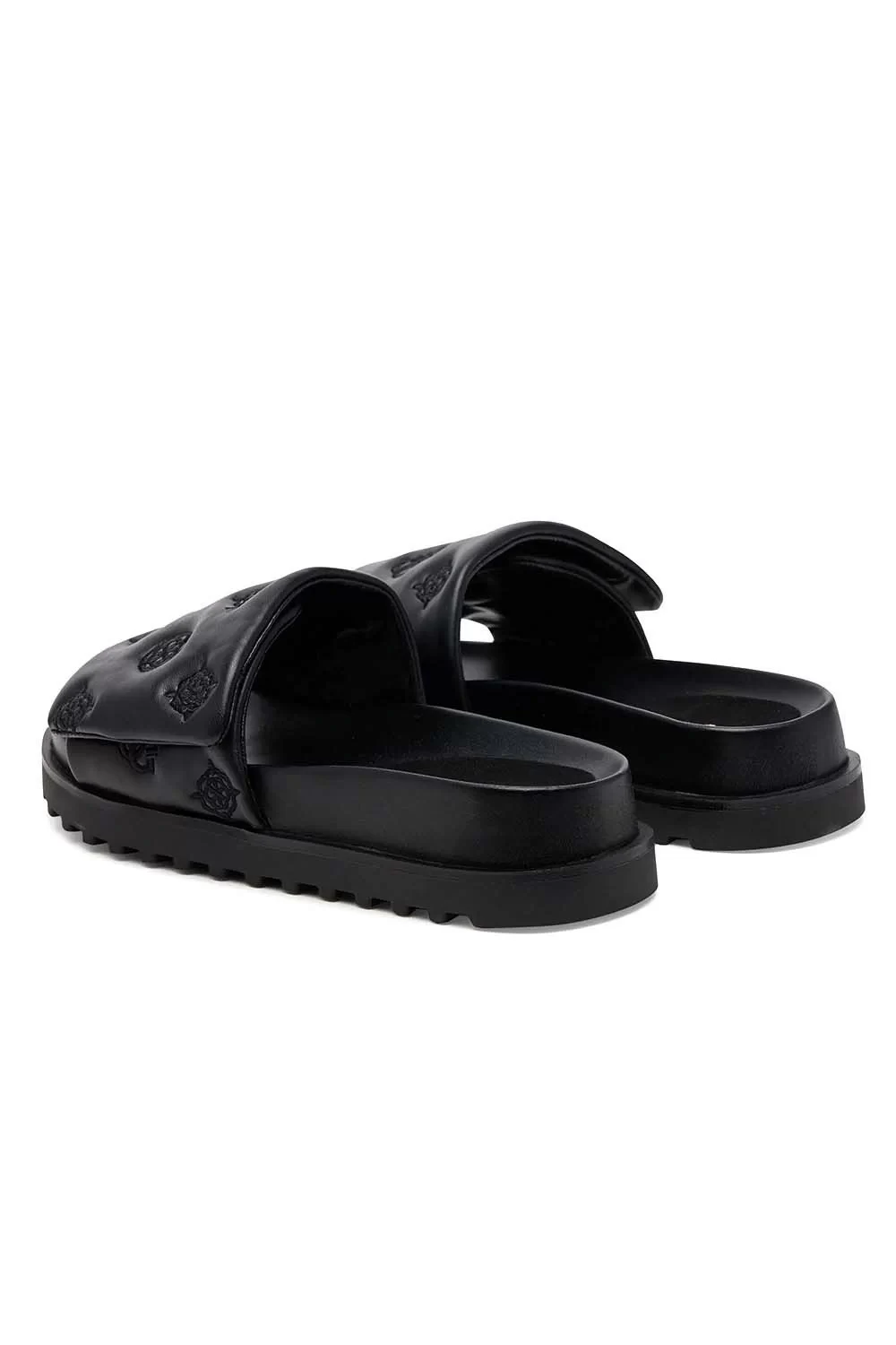 Guess Kadın Fabio 4G ve Peony Logolu Siyah Terlik