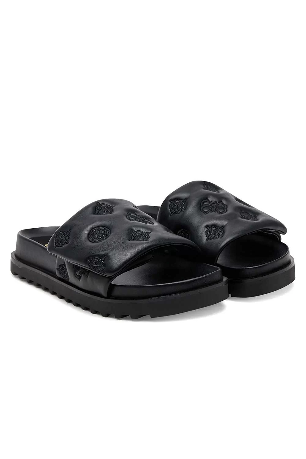 Guess Kadın Fabio 4G ve Peony Logolu Siyah Terlik
