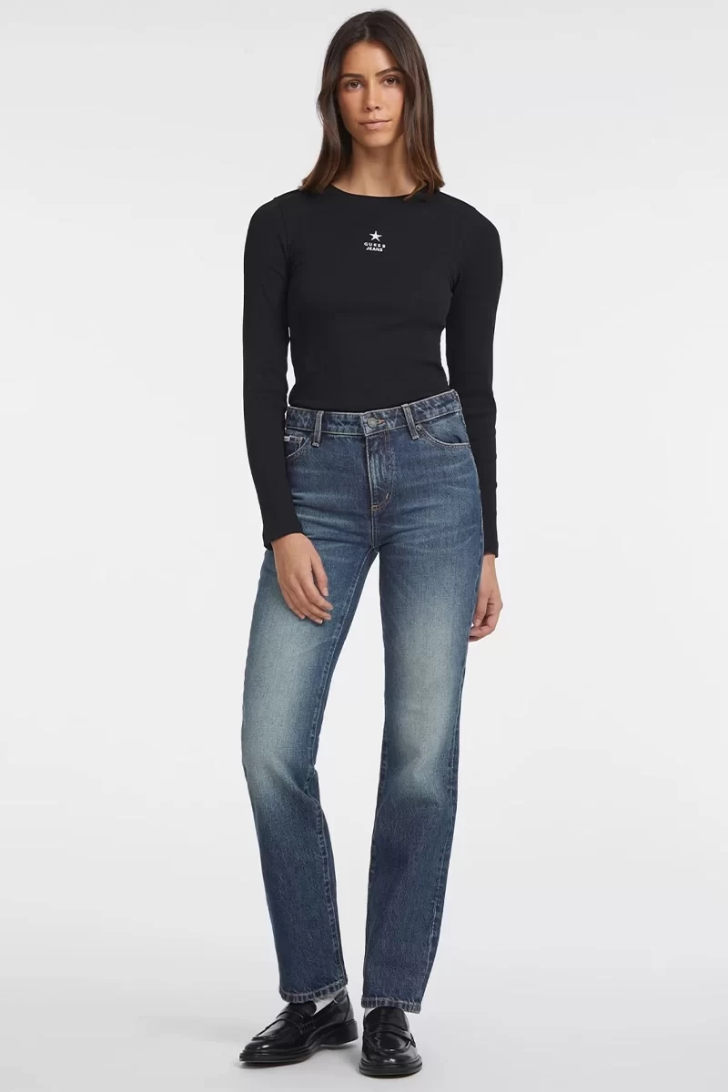 Guess jeans Gj G08 Mıd Rıse Straıght Kadın Mavi Jeans W4YA98D5FC1-GJEW