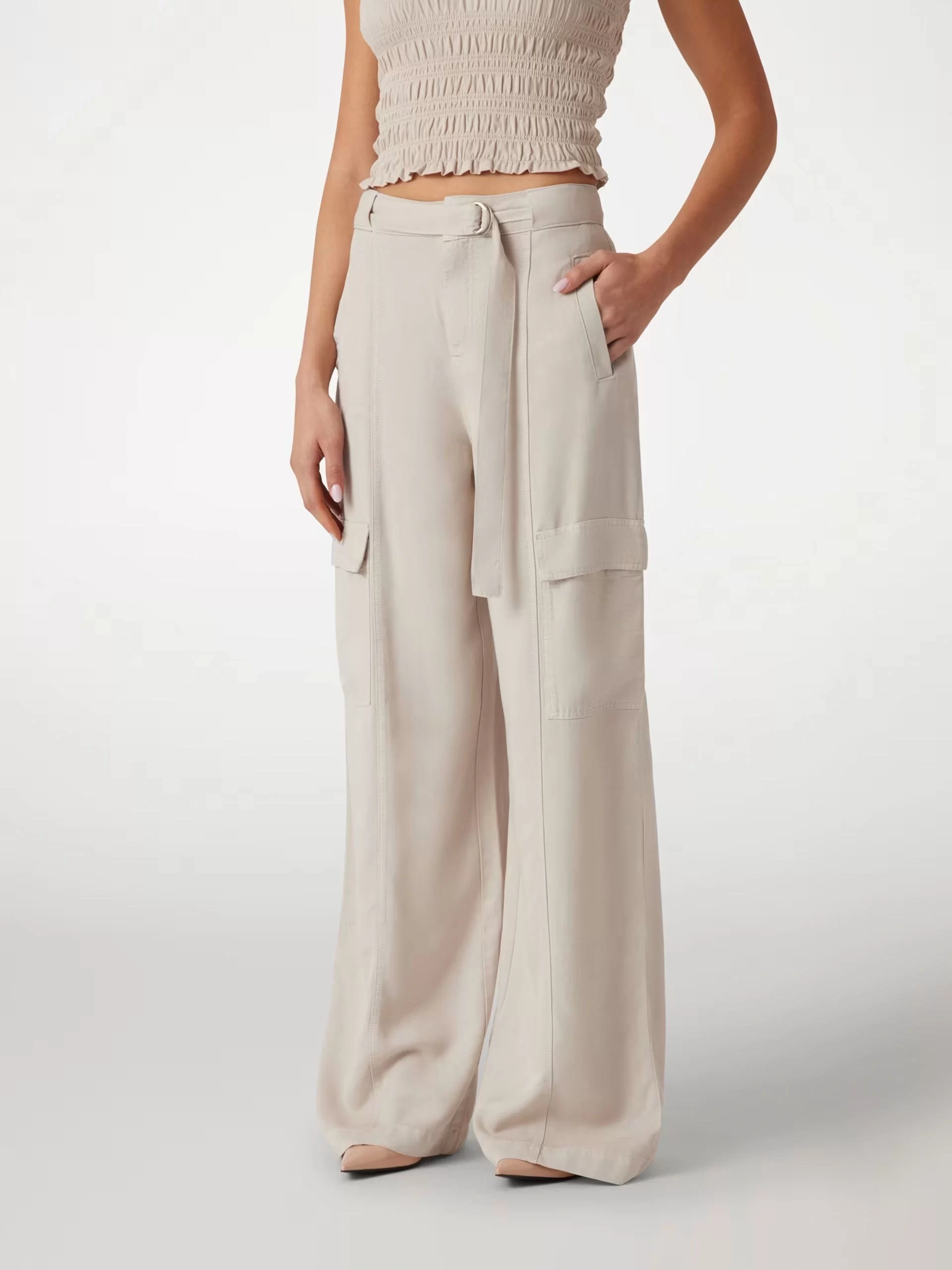Guess Agatha Cargo Kadın Bej Pantolon W5GA1TWDP85-G9D0