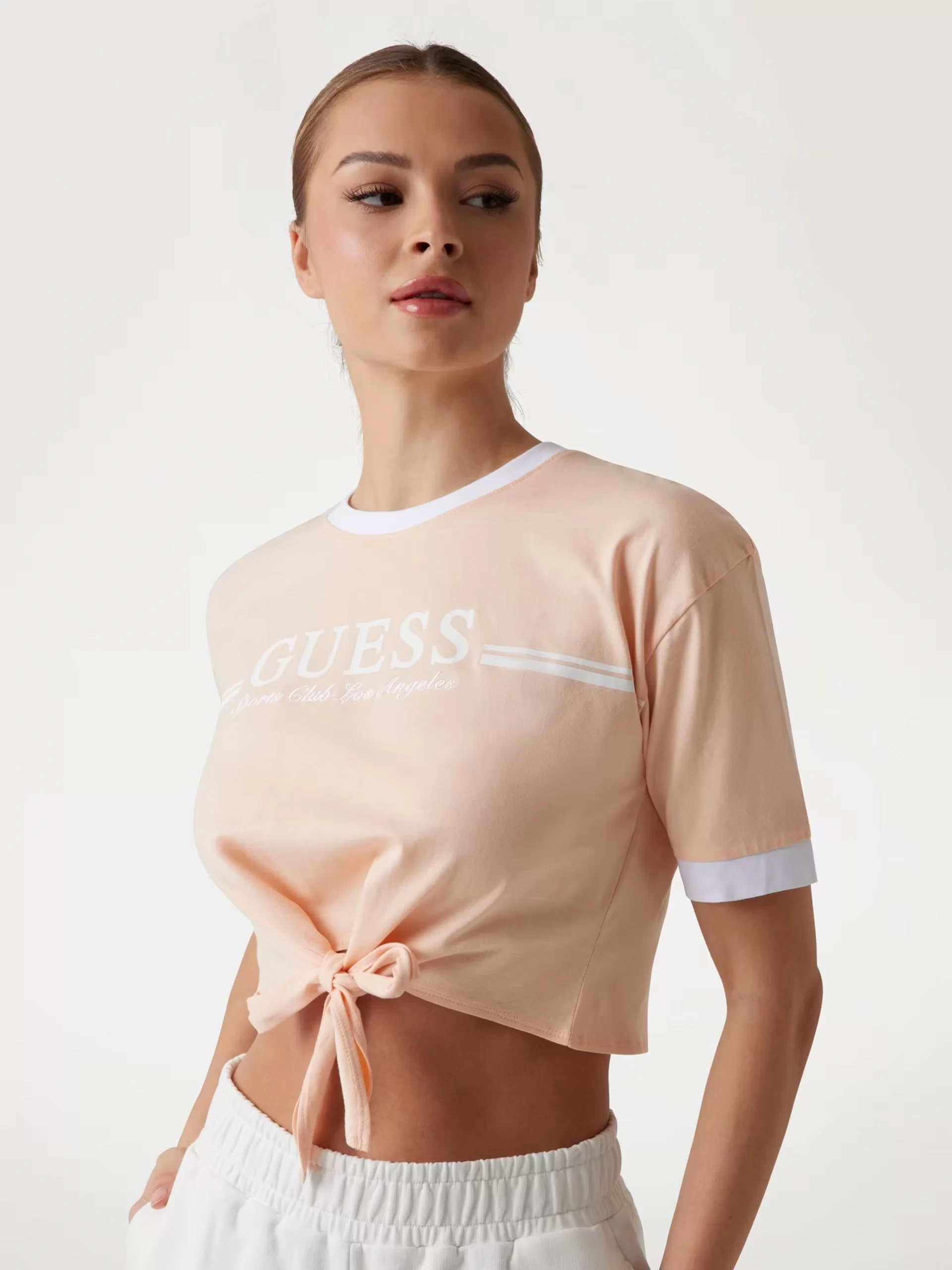 Guess Kadın Pembe Bağlamalı Tişört