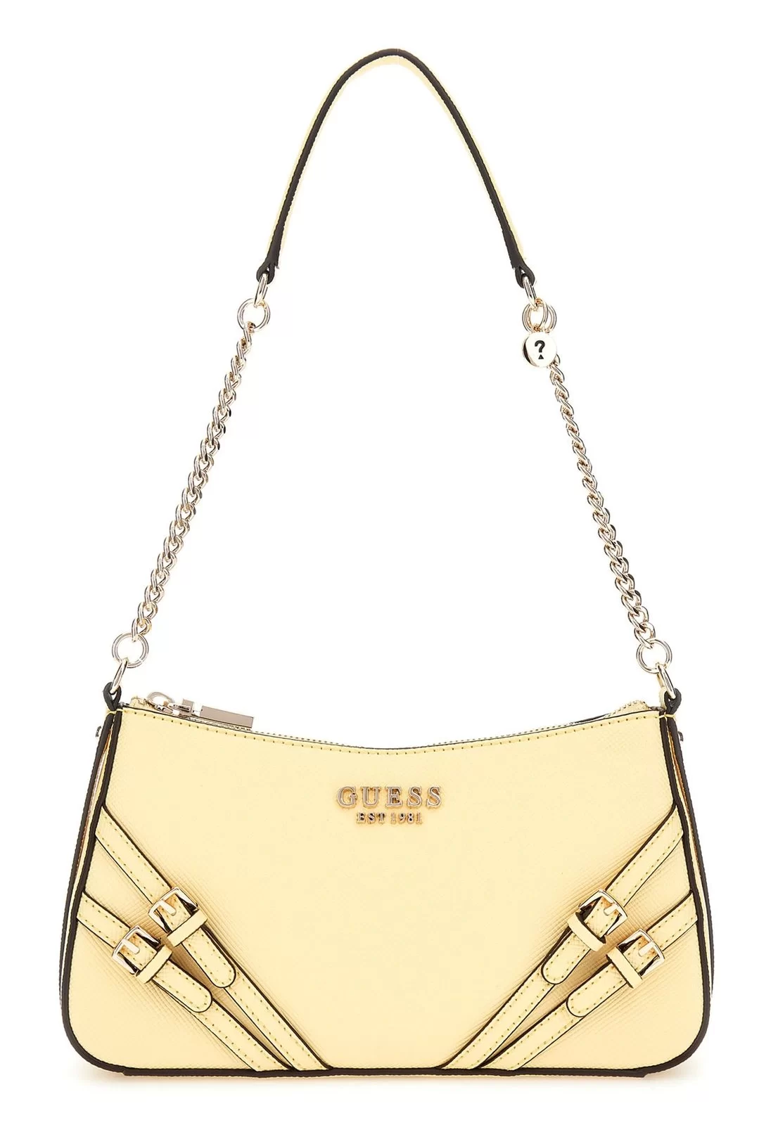 Guess Kadın Sarı Bramina Üstten Fermuarlı Omuz Çantası