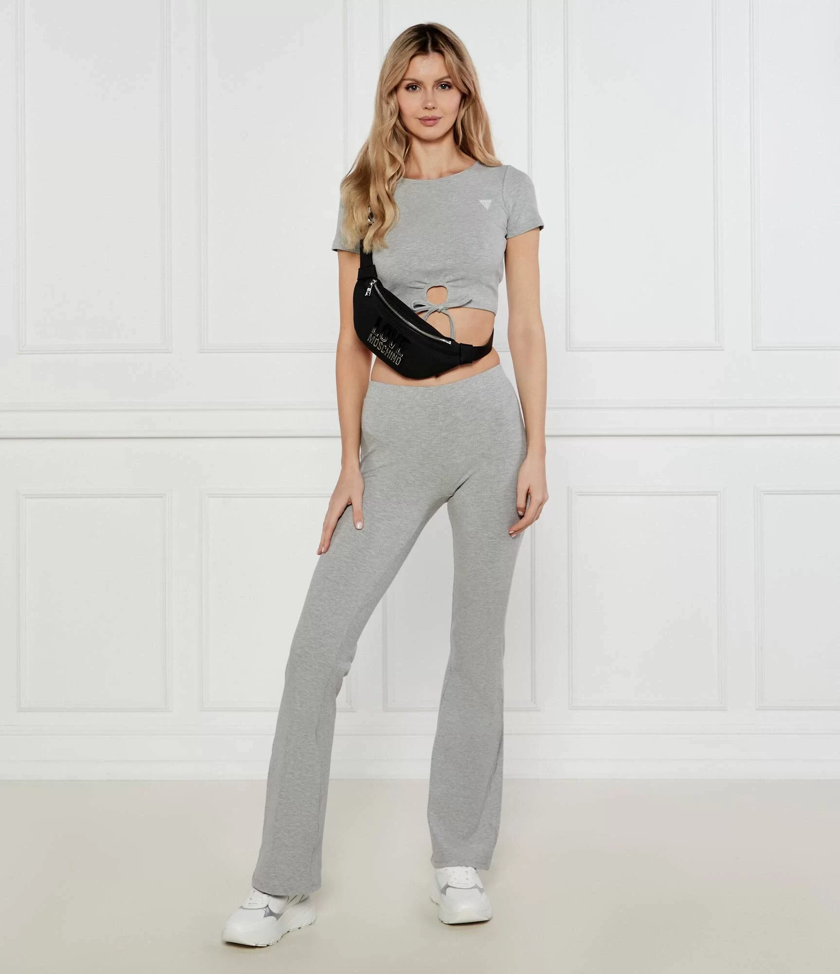Guess Crocus Rıb Mını Flare Pants Kadın Gri Tayt V5GB11KCRS2-H91J