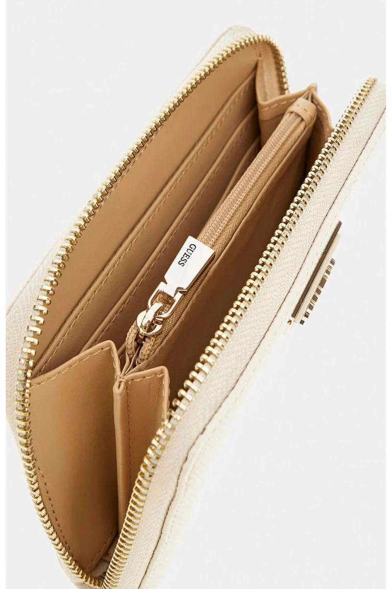 Guess Laurel Slg Medıum Zıp Around Kadın Ekru Cüzdan SWZG8500140-BON