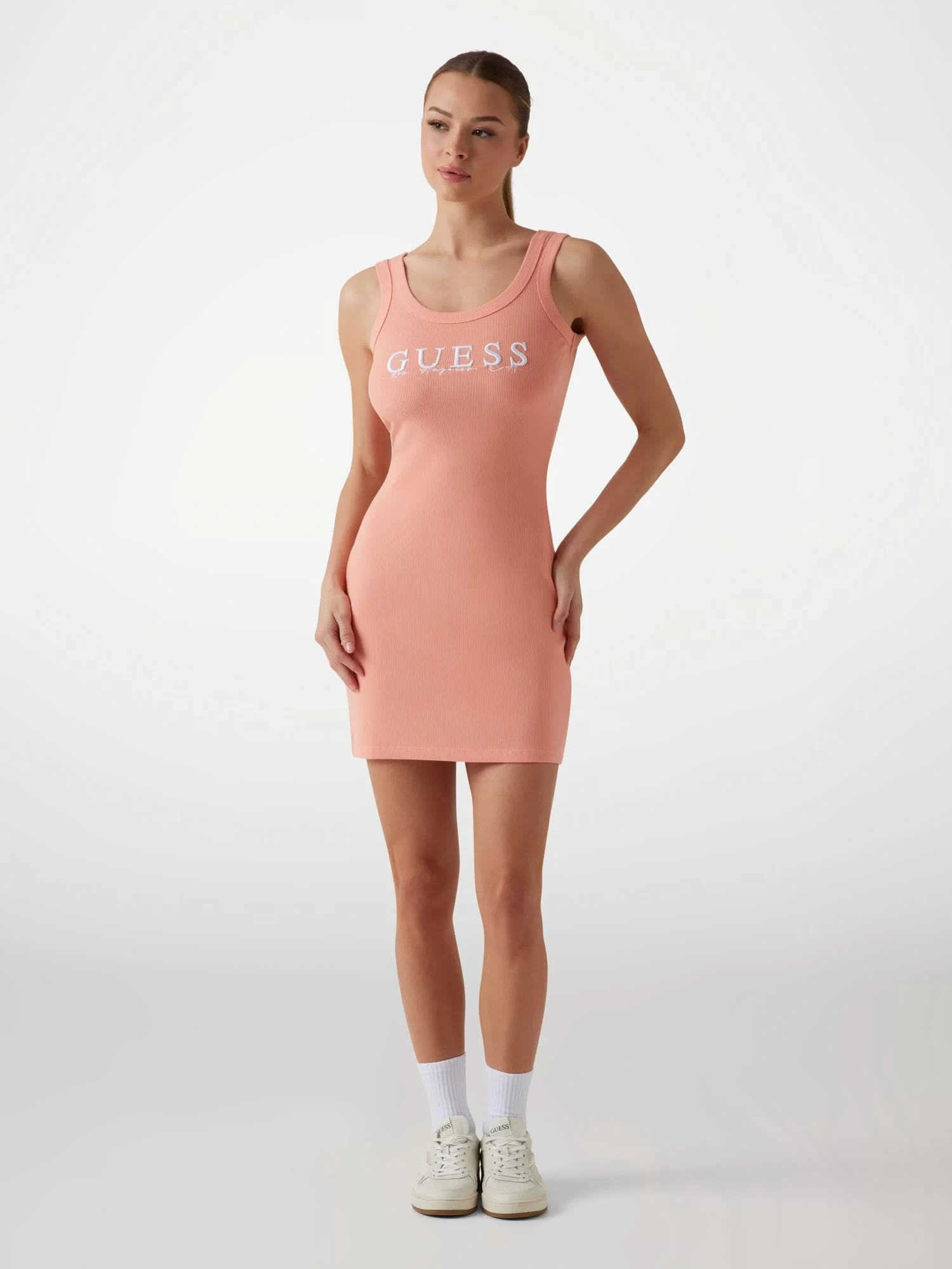 Guess Sunflower Rıb Dress Kadın Turuncu Elbise V5GK06K8RT2-G6K7