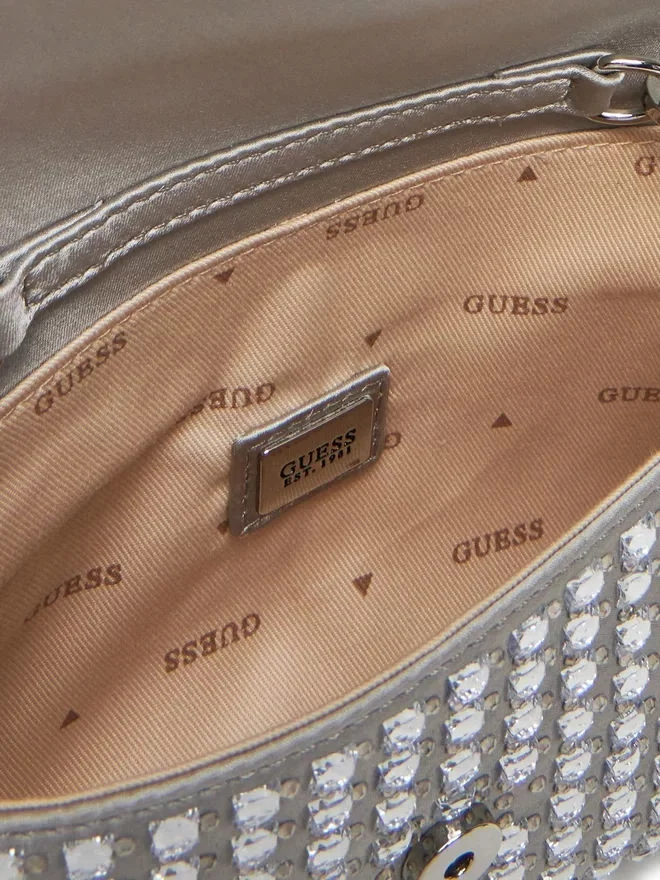Guess Zalına Flap Clutch Kadın Gri Omuz Çantası HWIY9350700-SIL