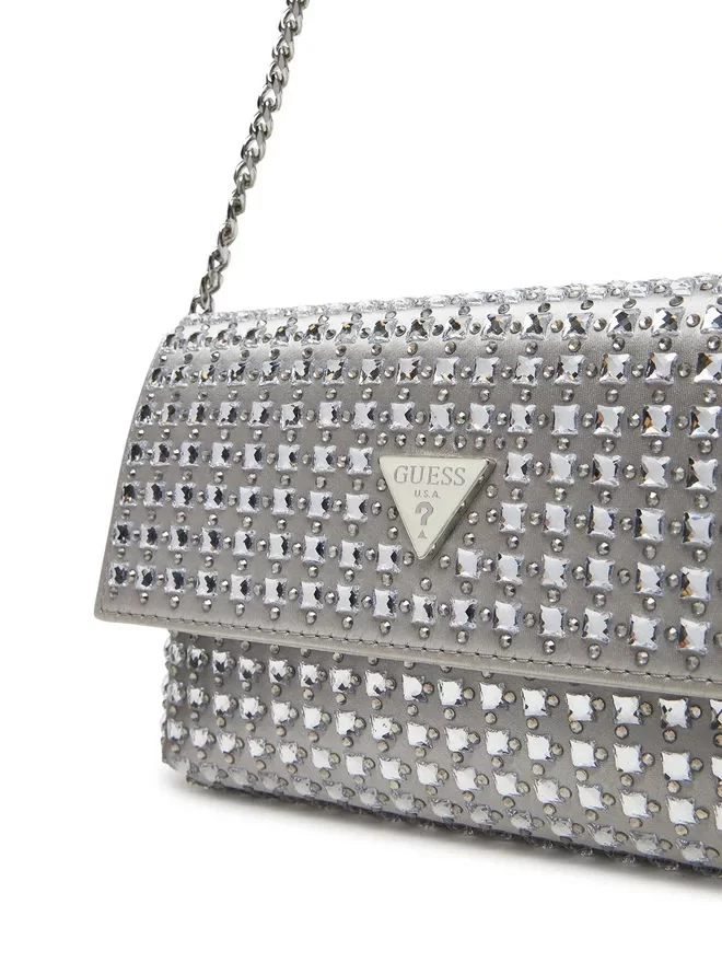 Guess Zalına Flap Clutch Kadın Gri Omuz Çantası HWIY9350700-SIL