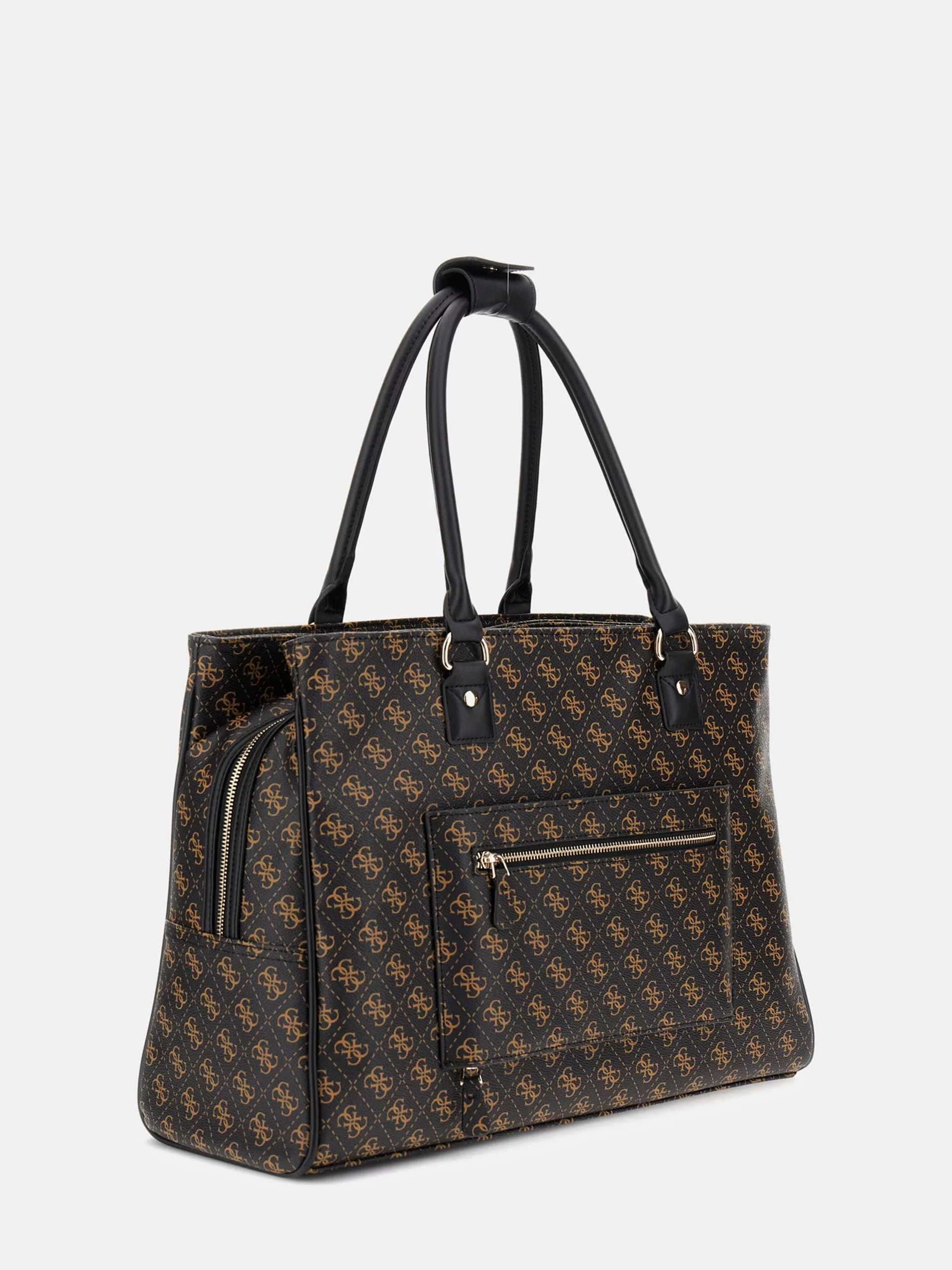 Guess Jesco Shopper Tote Kadın Kahverengi Omuz Çantası TWHB8389919-BRO