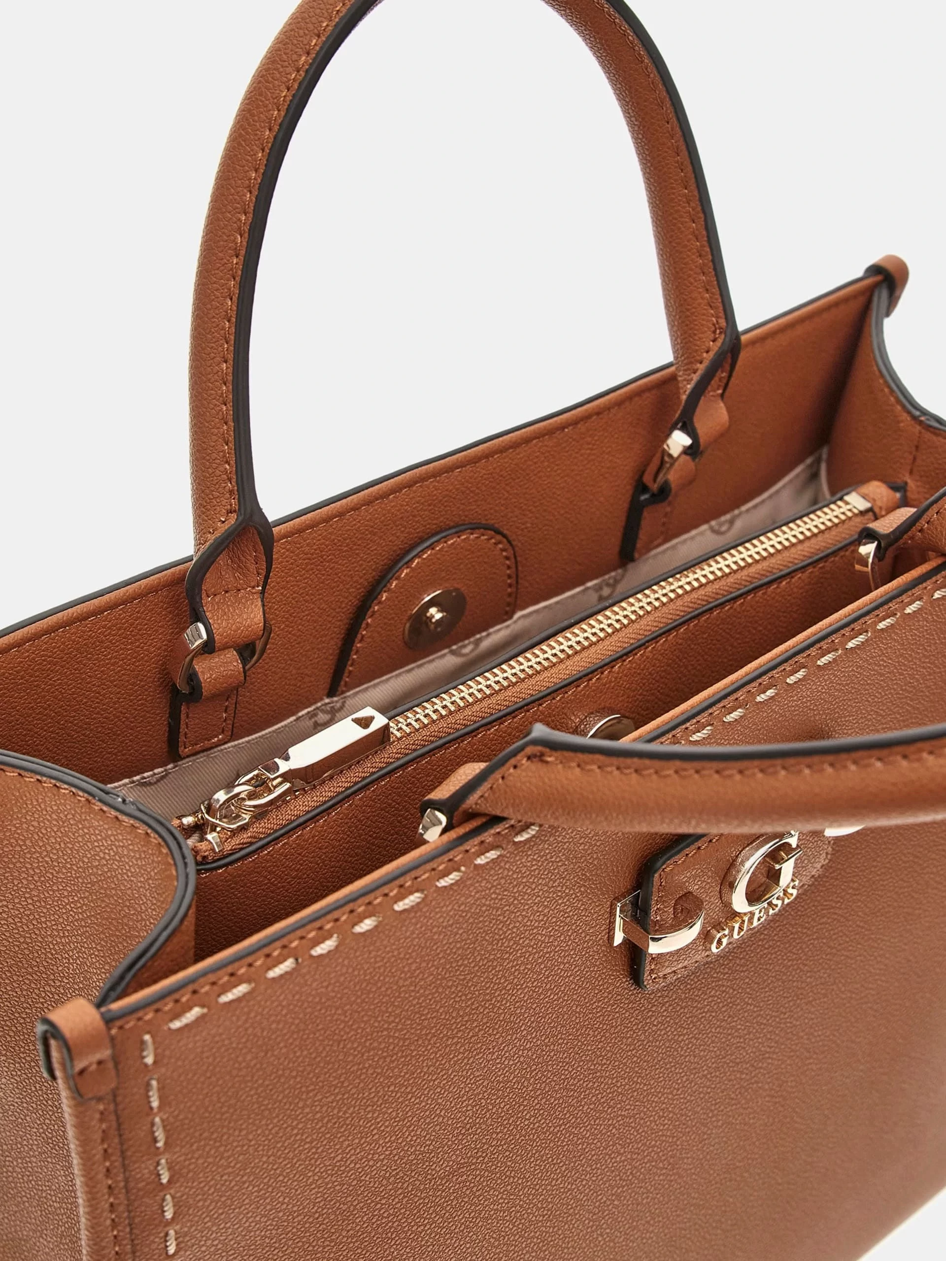 Guess Nastra 2 Comp Tote Kadın Kahverengi El Çantası HWBG9637220-CAR