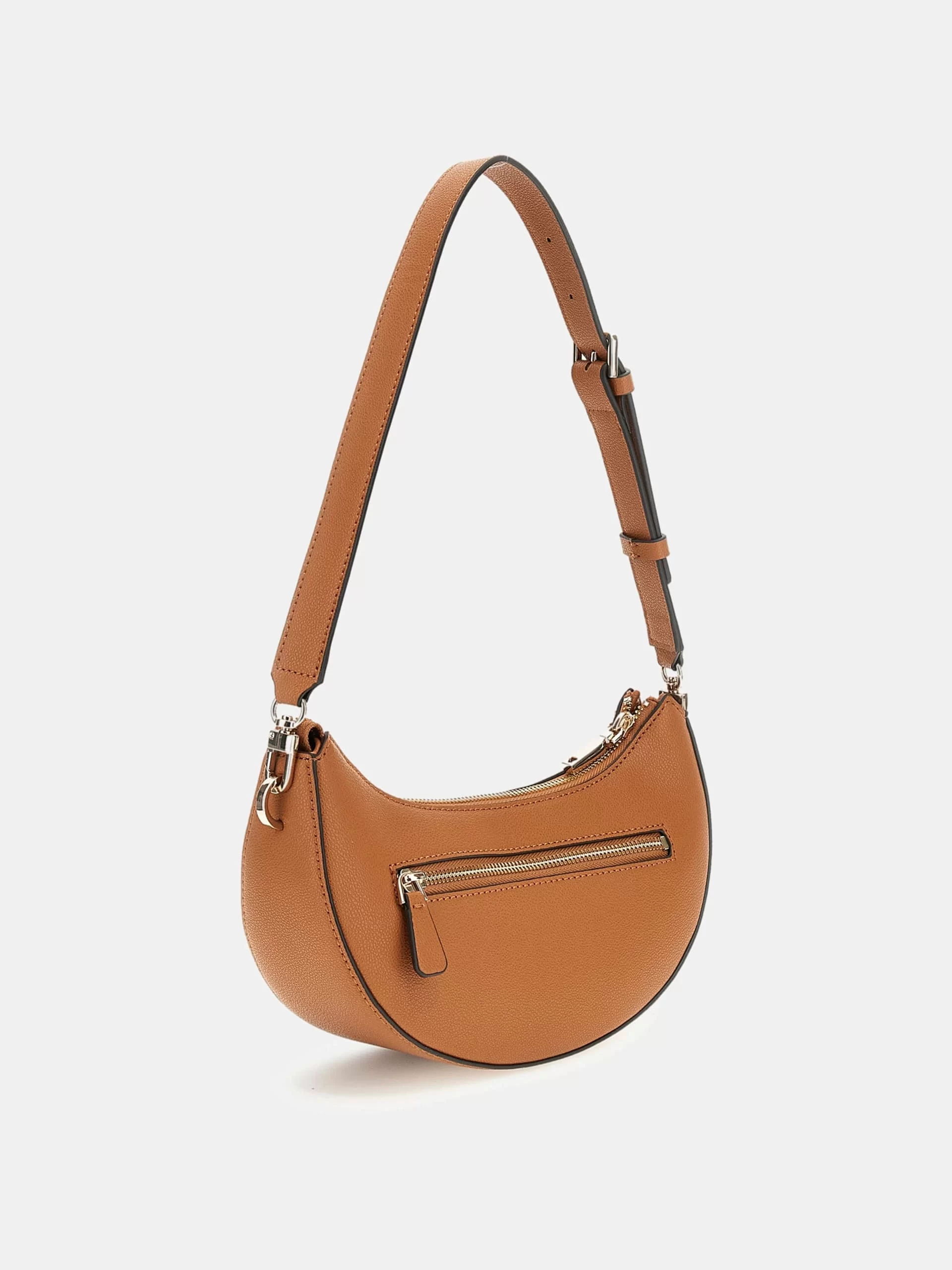 Guess Nastra Top Zıp Shoulder Bag Kadın Kahverengi Omuz Çantası HWBG9637170-CAR