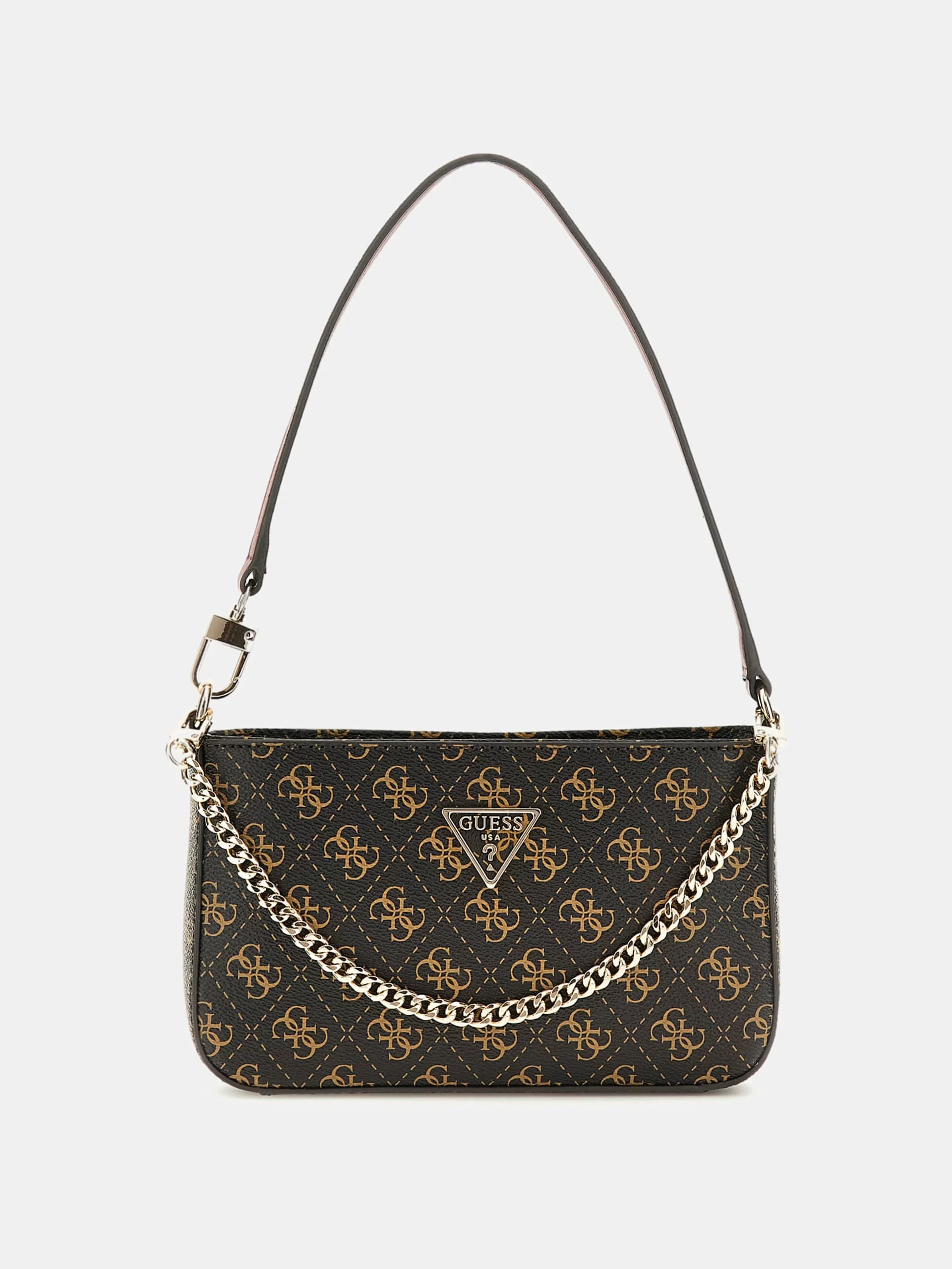 Guess Kadın Kahverengi Noelle Mini Üstten Fermuarlı Omuz Çan