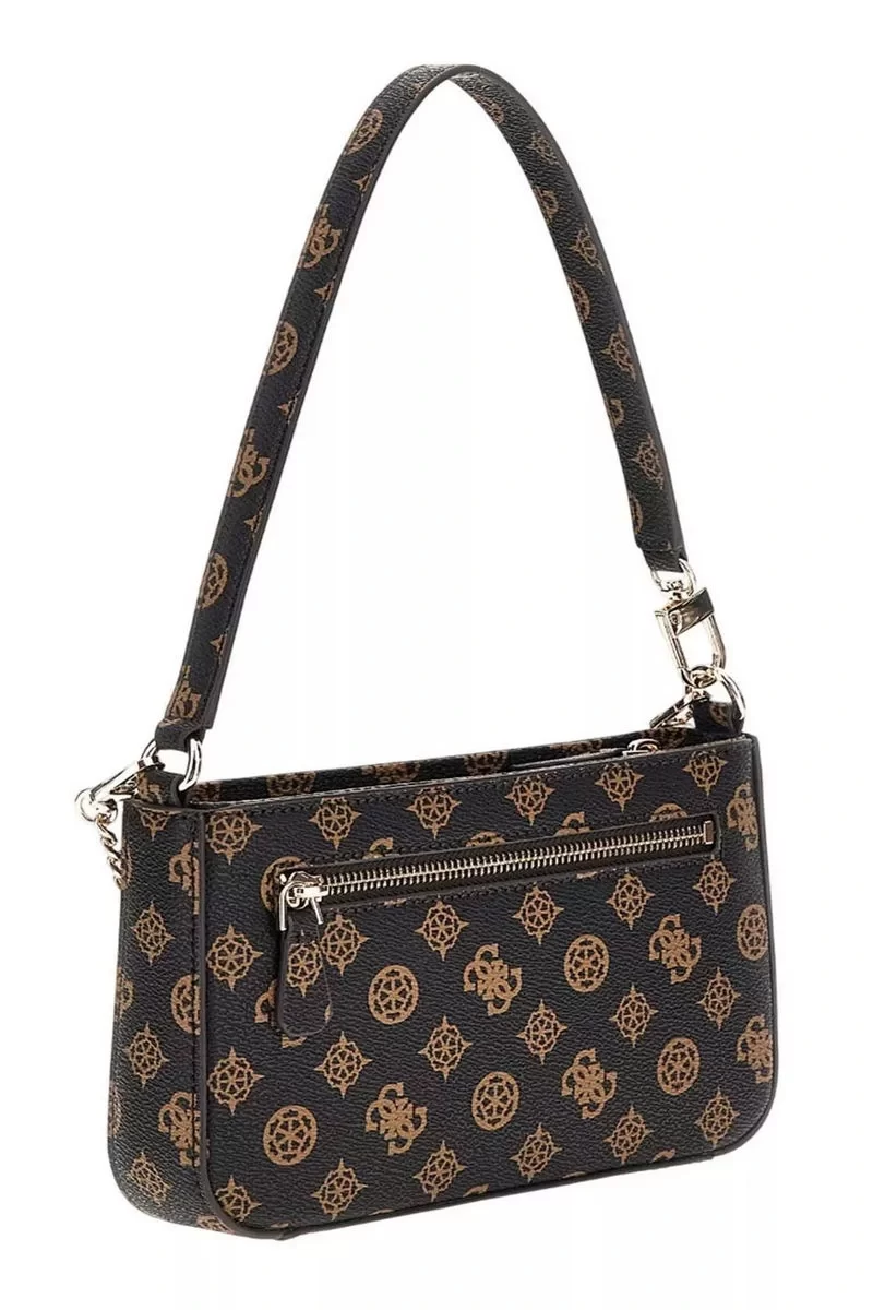 Guess Noelle Mını Top Zıp Shoulder Kadın Kahverengi Omuz Çantası HWPZ7879720-MLO