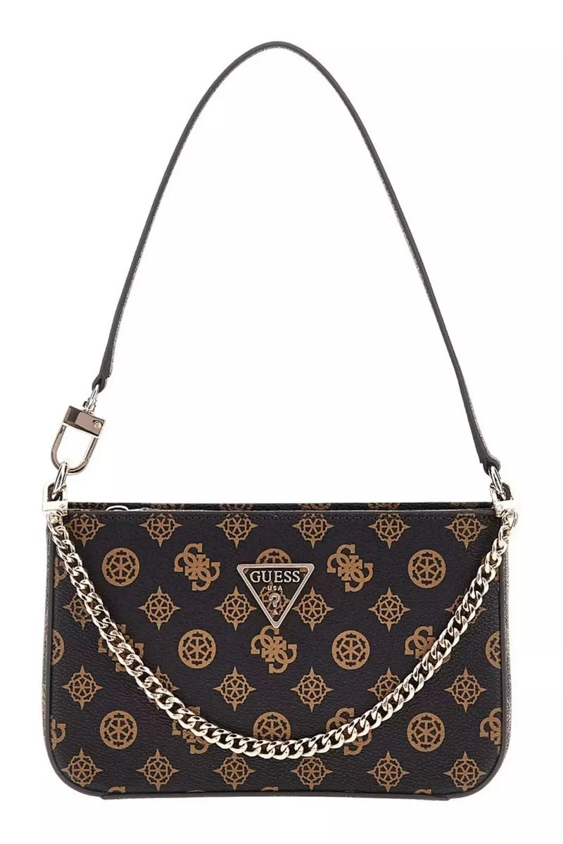 Guess Noelle Mını Top Zıp Shoulder Kadın Kahverengi Omuz Çantası HWPZ7879720-MLO