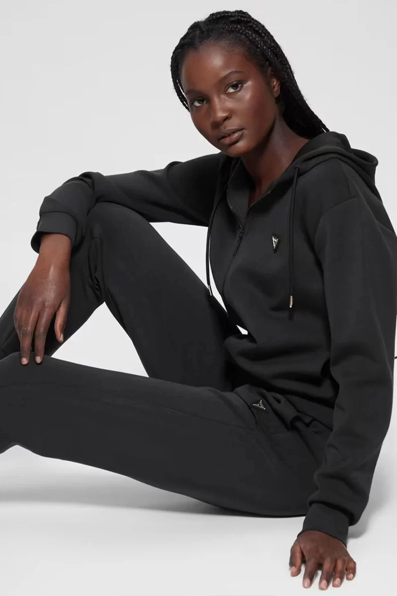 Guess Olympe Full Zıp Hoodıe Sweatsh Kadın Siyah Eşofman Üstü V4YQ06KCAY2-JBLK