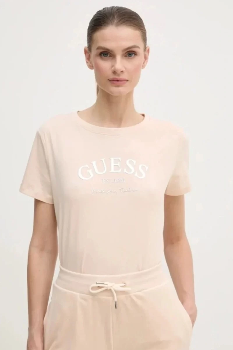 Guess Margot Ss T-Shırt Kadın Krem T-Shirt V5RI16J1314-A13W