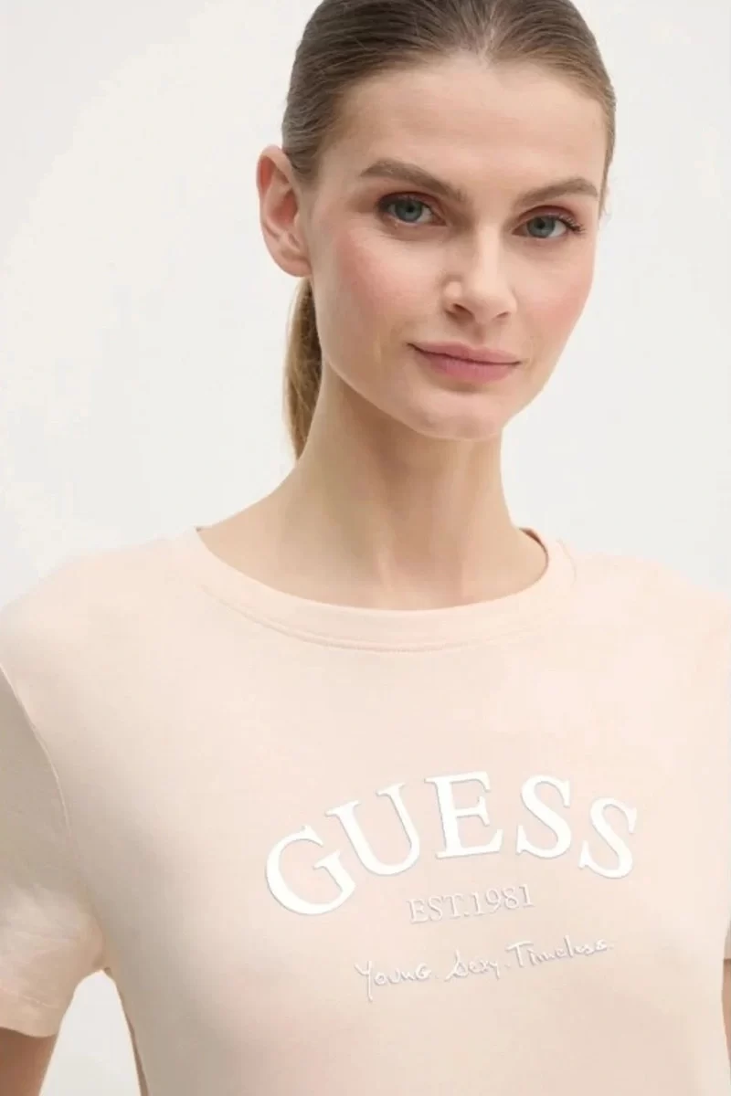 Guess Margot Ss T-Shırt Kadın Krem T-Shirt V5RI16J1314-A13W