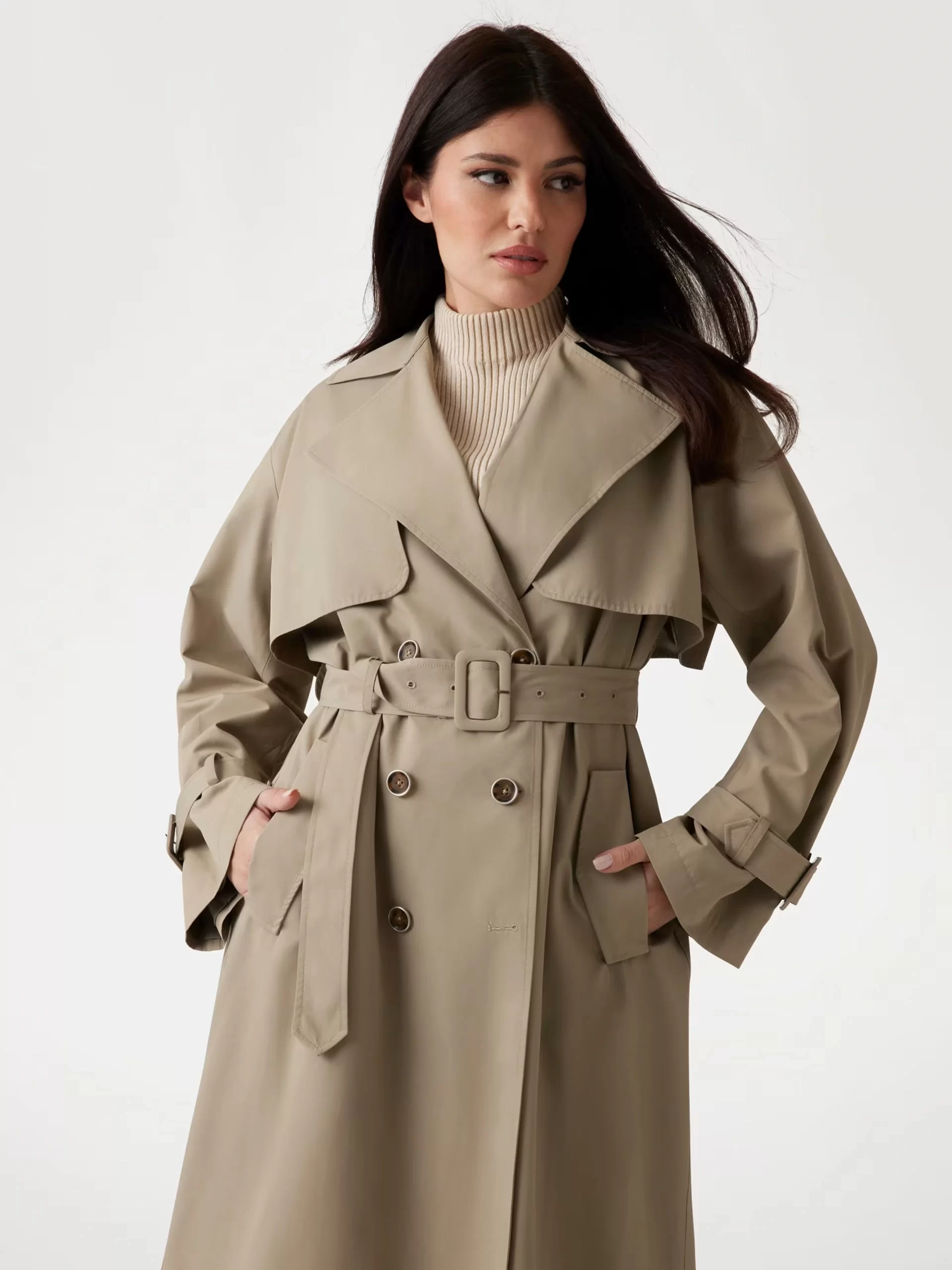 Guess Amıra Trench Kadın Yeşil Trençkot W5GL33WHAE2-G8CJ