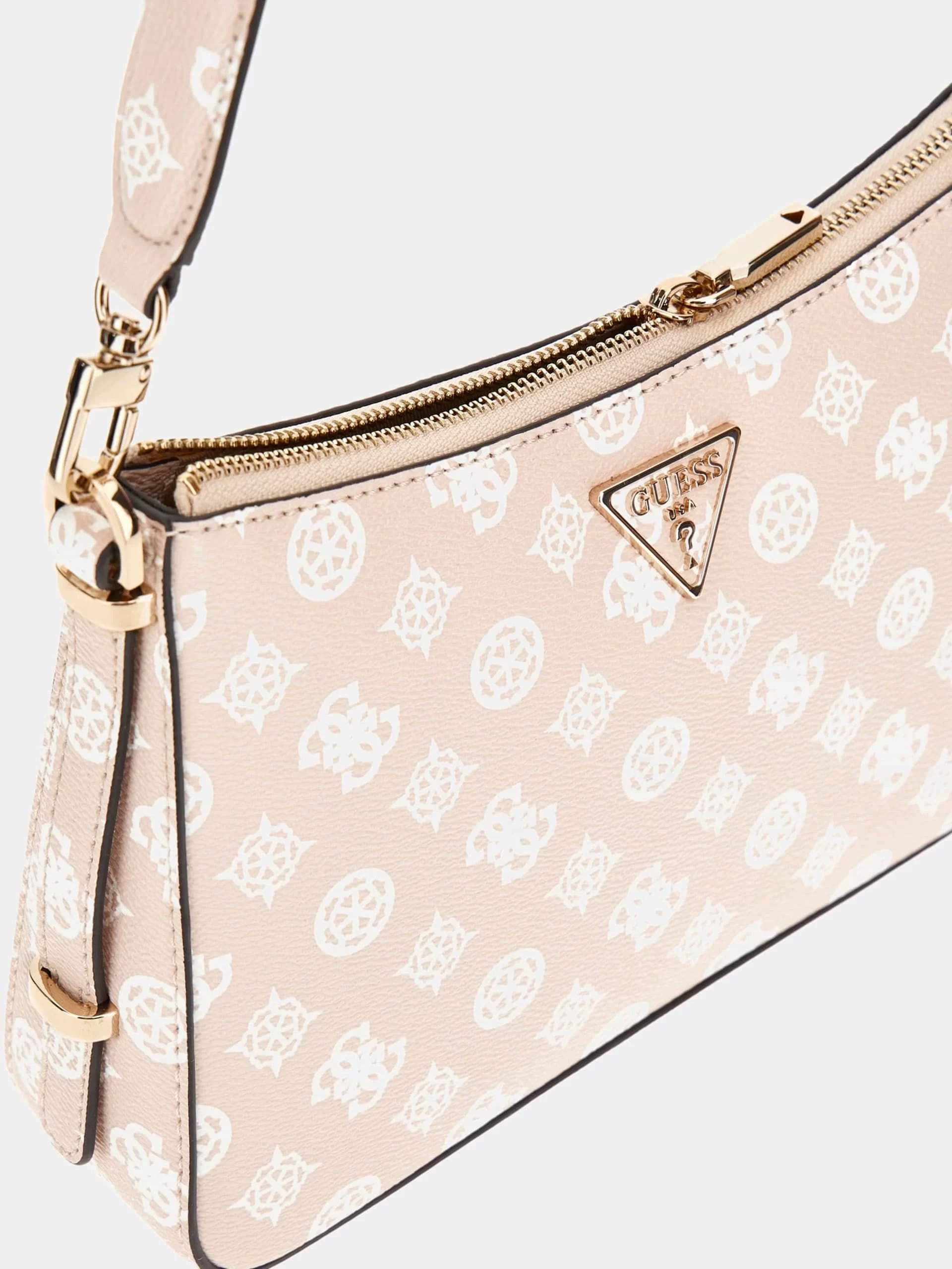 Guess Eco Erıca Top Zıp Shoulder Bag Kadın Bej Omuz Çantası HWEPG951018-SDL